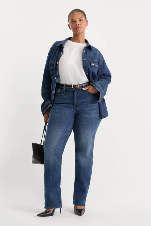 ALWAYS FITS GOOD LEGS STRAIGHT JEANS | INDIGO571-1 | GOOD AMERICAN | MODEL_C