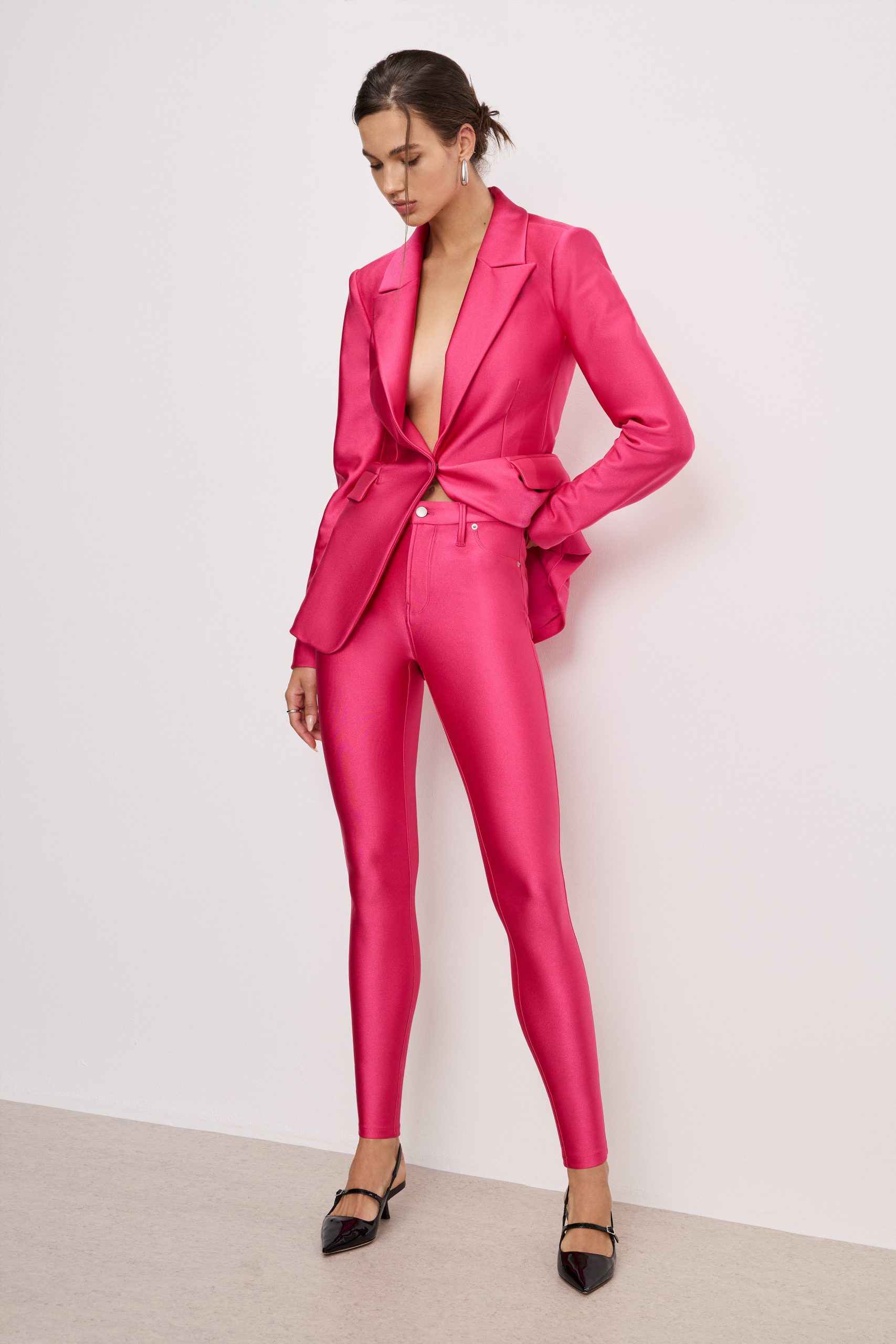 COMPRESSION SHINE GOOD WAIST LEGGINGS | BALLERINA PINK004
