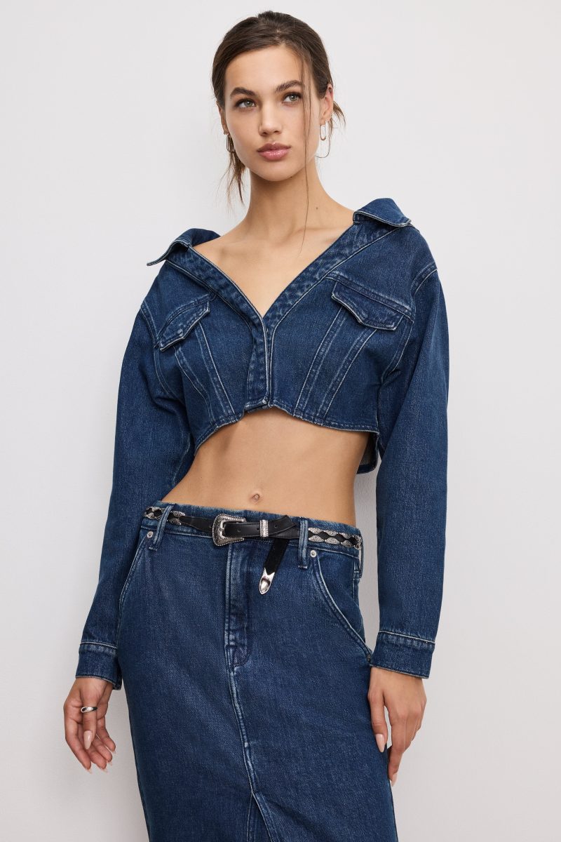 DENIM OFF SHOULDER TOP