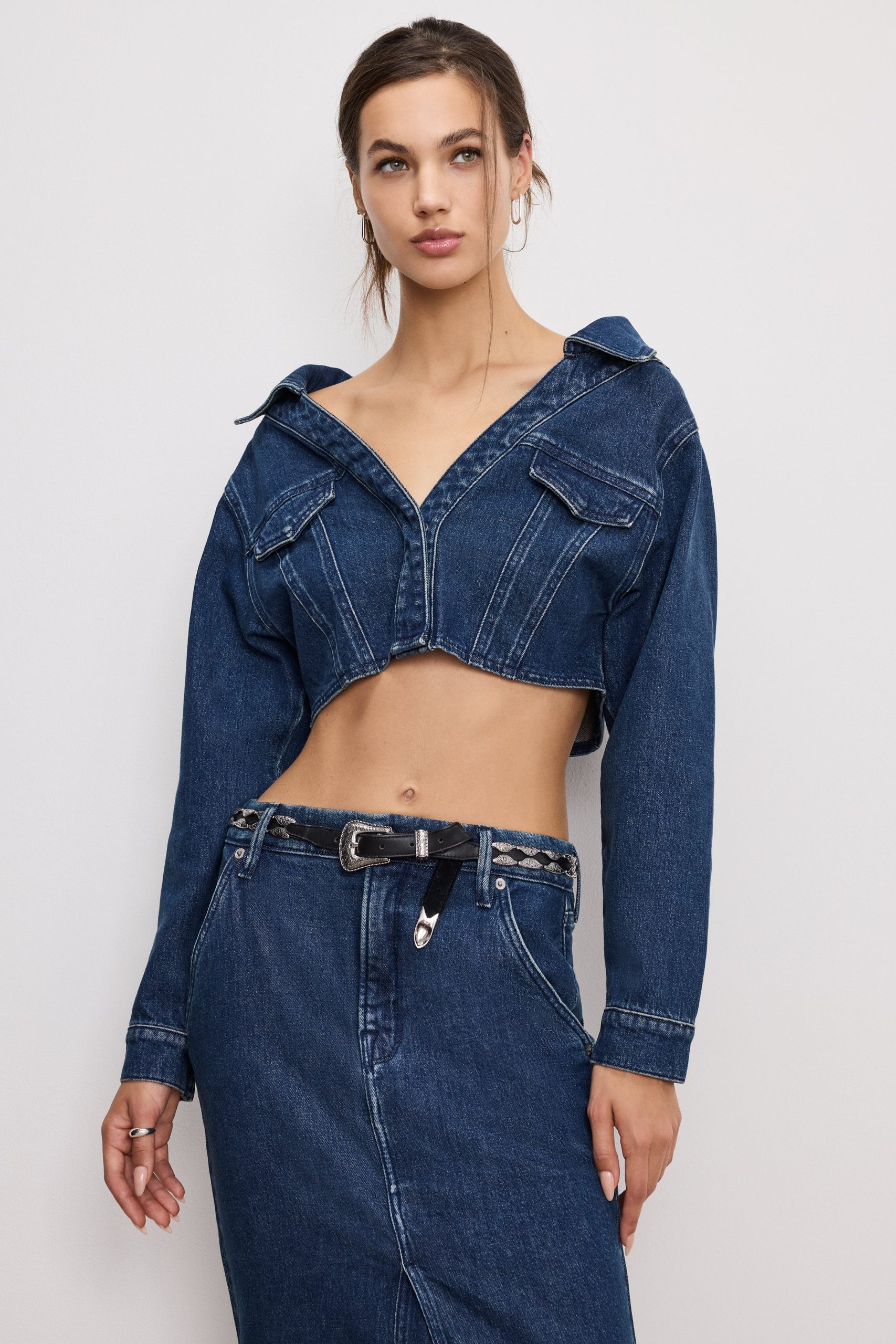 DENIM OFF SHOULDER TOP | INDIGO724 INDIGO724 / 5XL