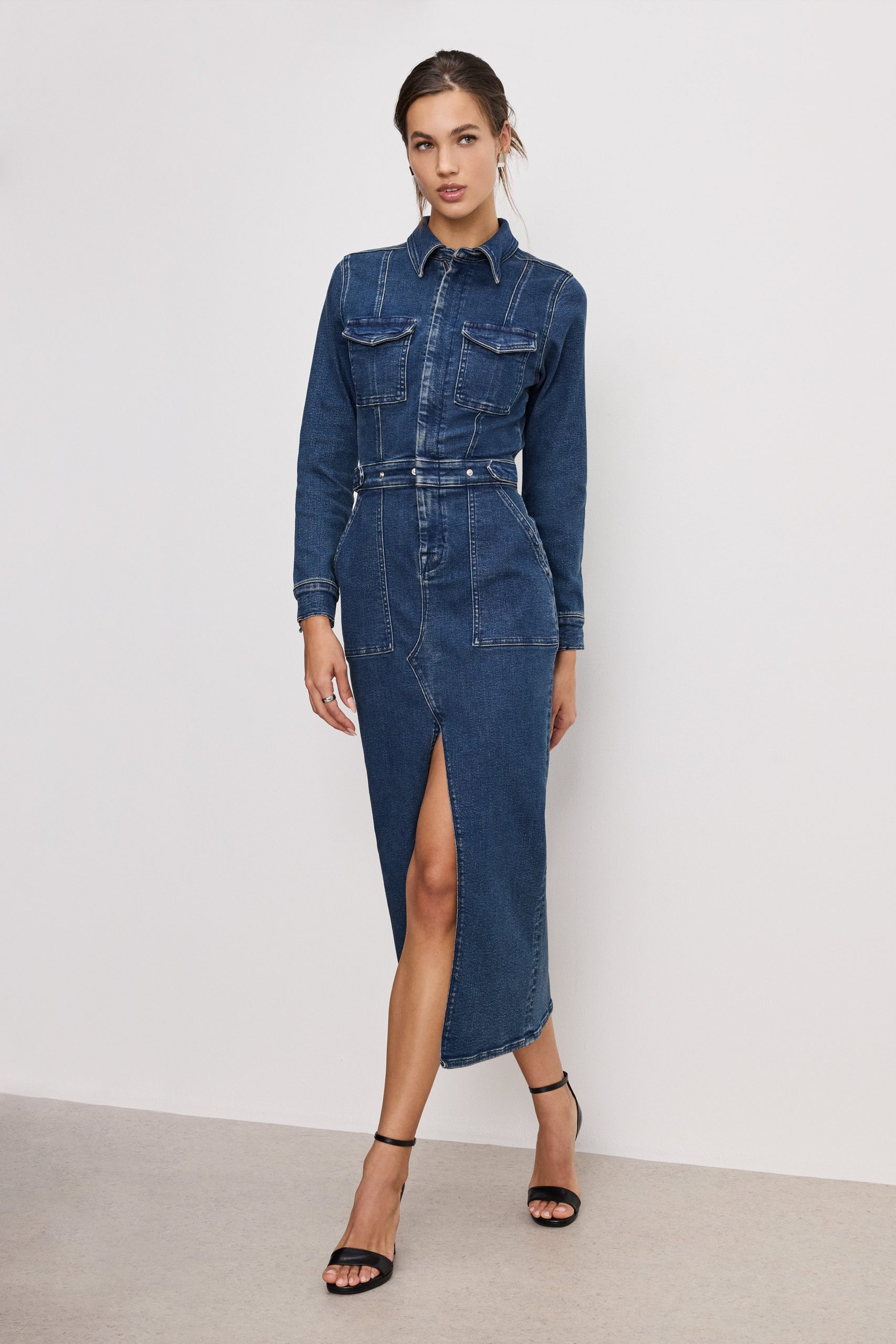 FIT FOR SUCCESS LONG SLEEVE MIDI DRESS | INDIGO724 INDIGO724 / 5XL