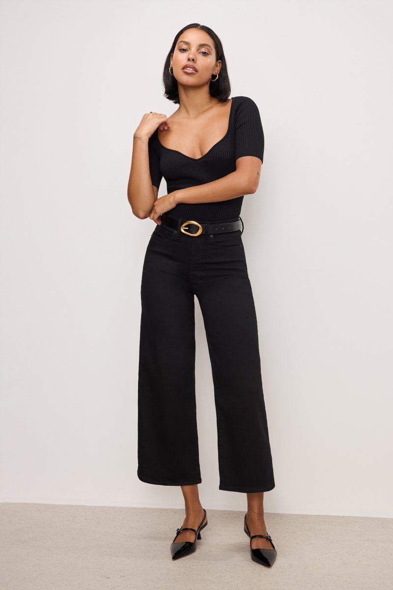 NEVER FADE GOOD WAIST CROPPED PALAZZO JEANS