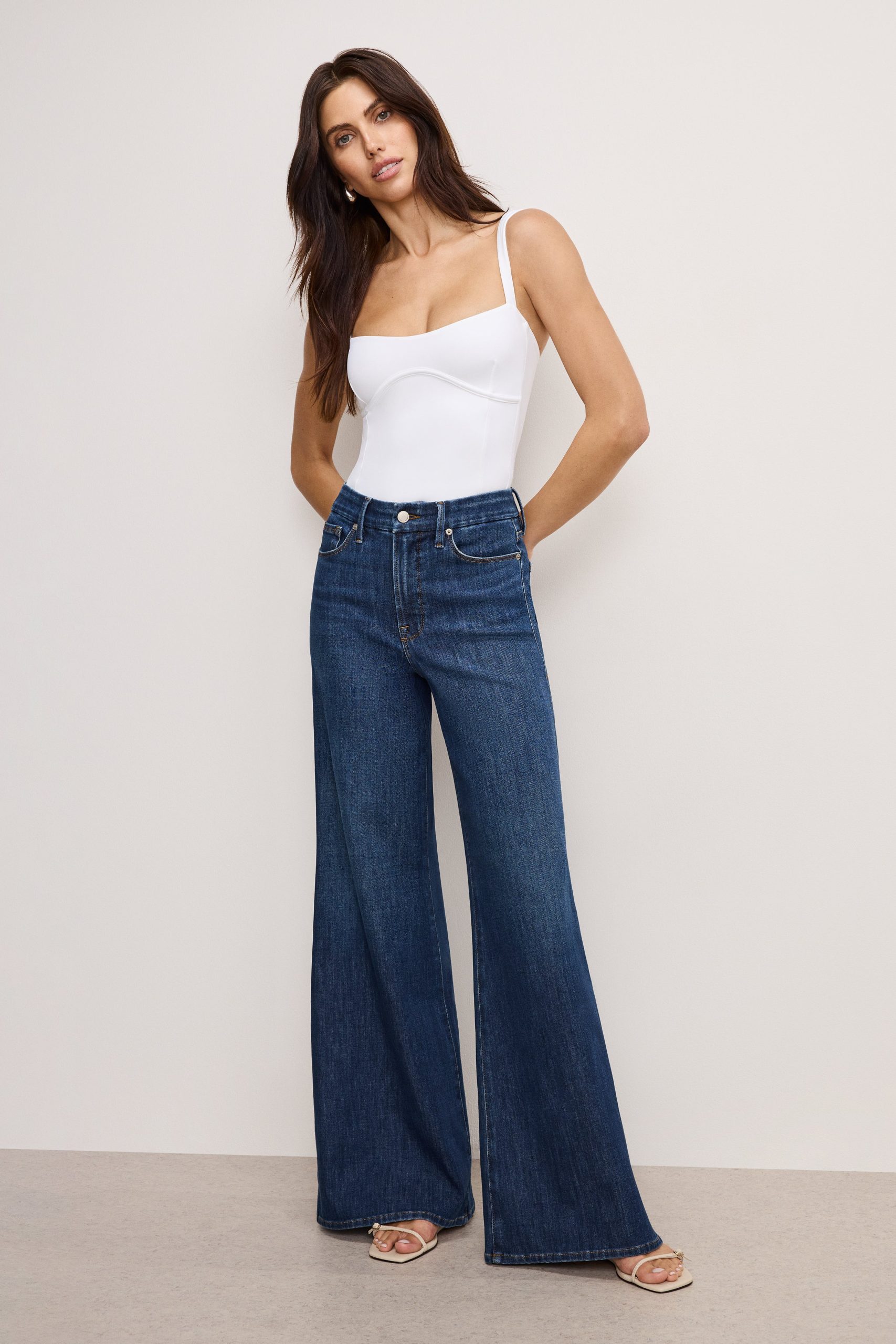 SOFT TECH GOOD WAIST PALAZZO JEANS | INDIGO977 INDIGO977 / 32 Plus