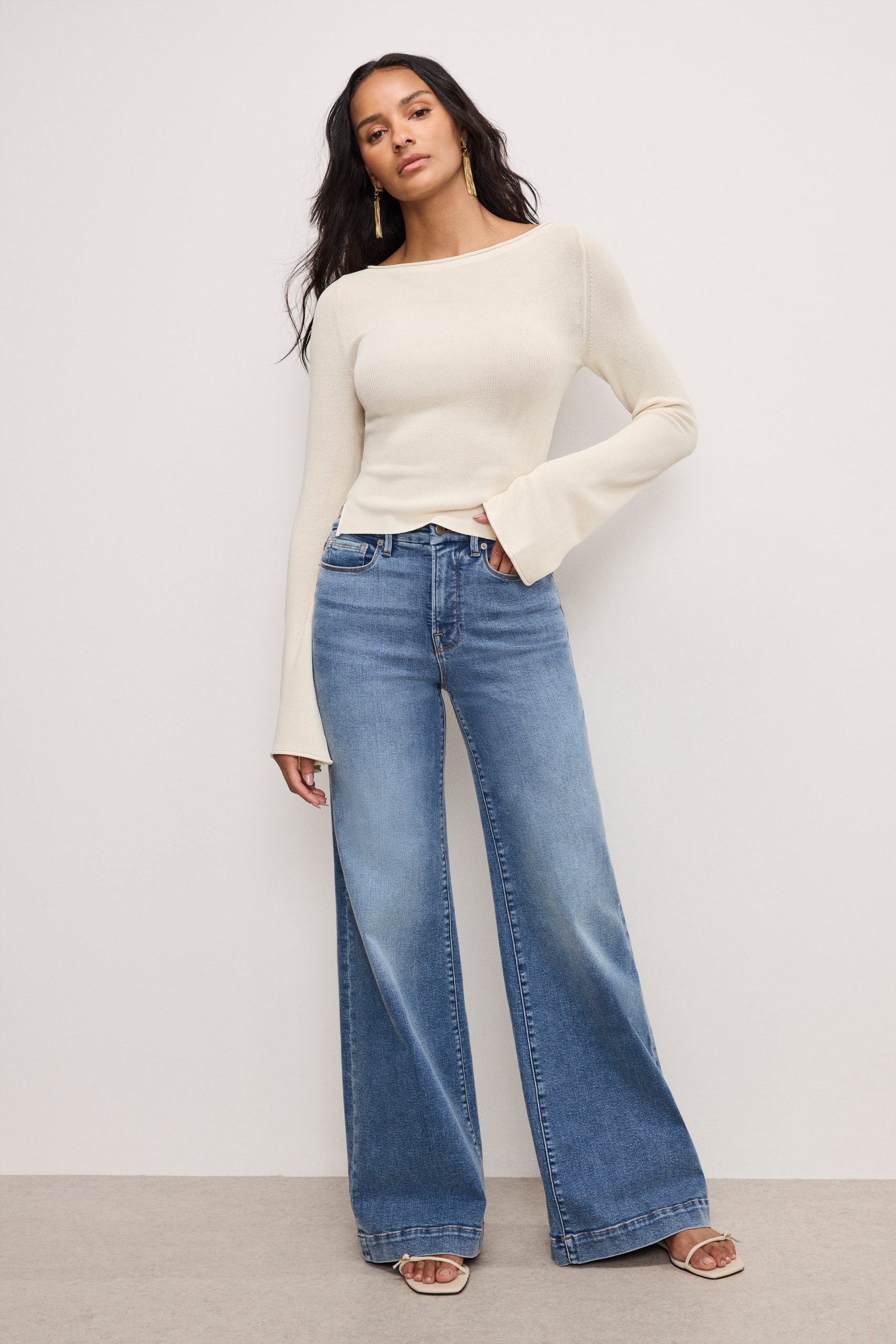 GOOD WAIST PALAZZO COMPRESSION JEANS | INDIGO837 INDIGO837 / 32 Plus