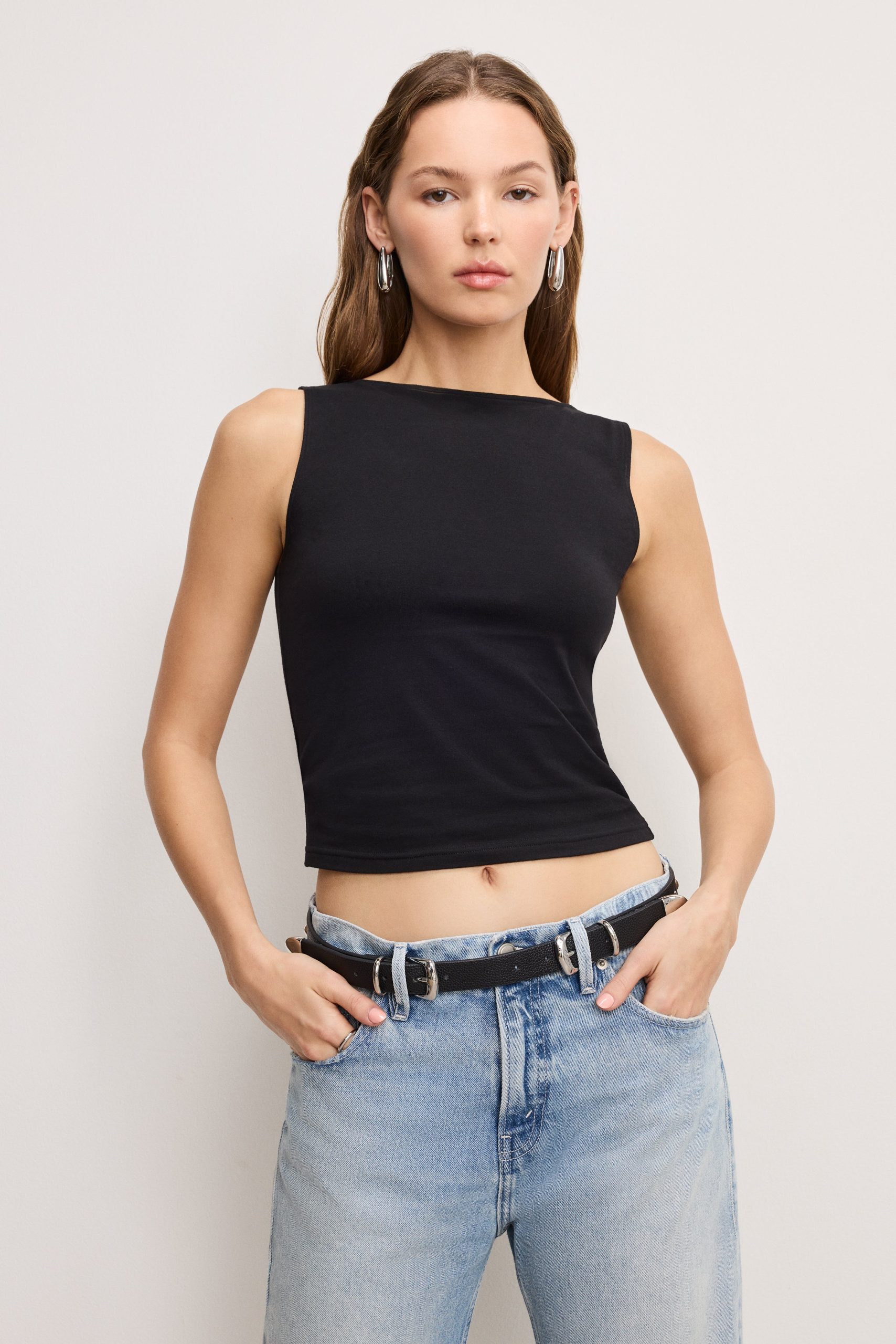 SUPER STRETCH BOATNECK TANK | BLACK001 BLACK001 / 5XL