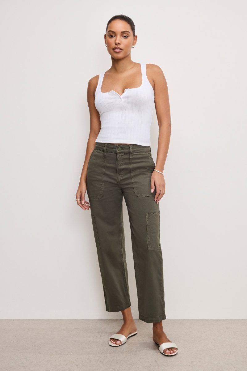 CARGO CROPPED TWILL PANTS