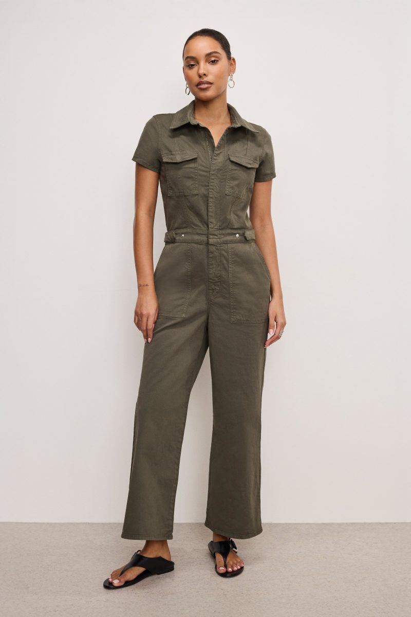 FIT FOR SUCCESS TWILL PALAZZO CROPPED JUMPSUIT