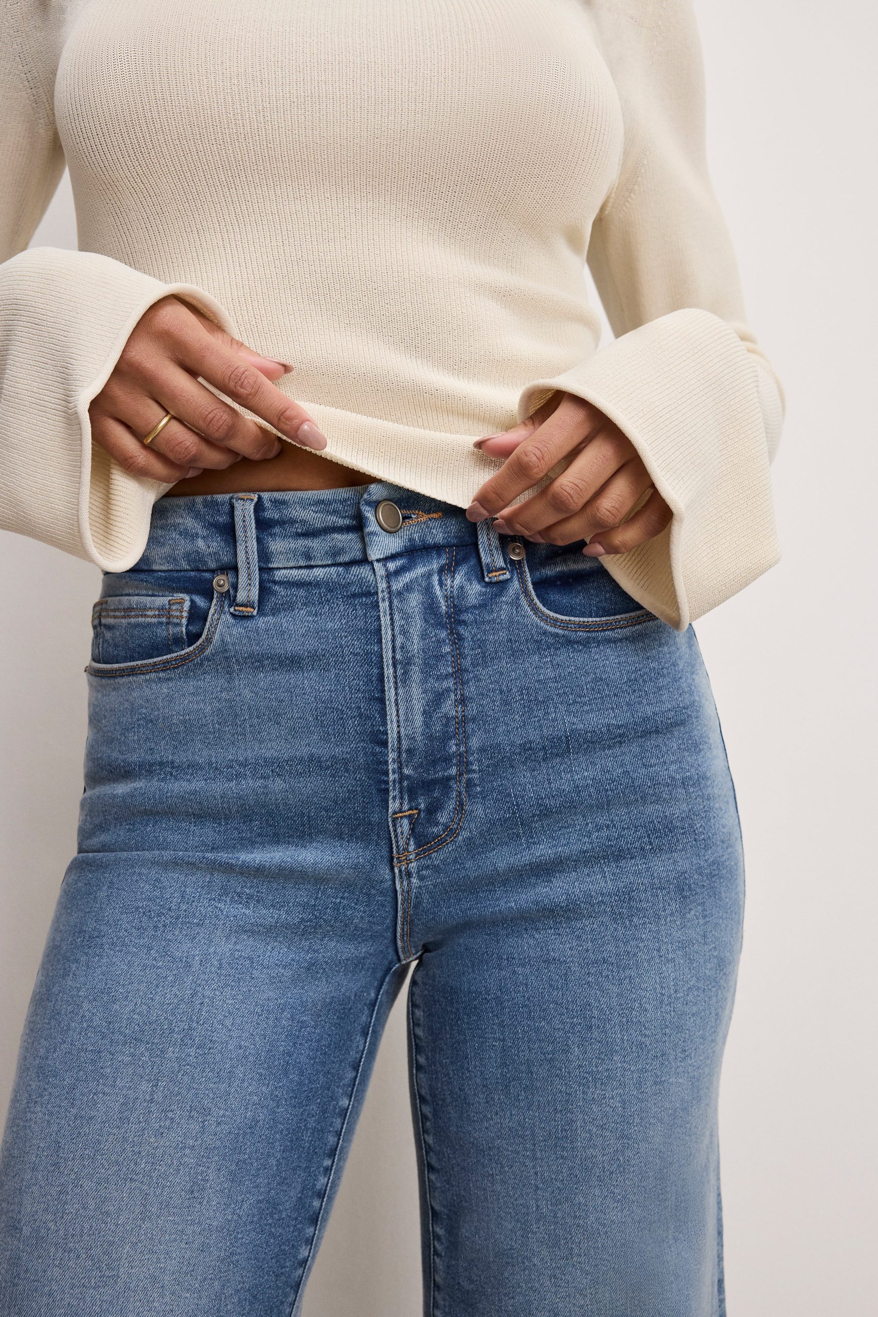 GOOD WAIST PALAZZO COMPRESSION JEANS | INDIGO837