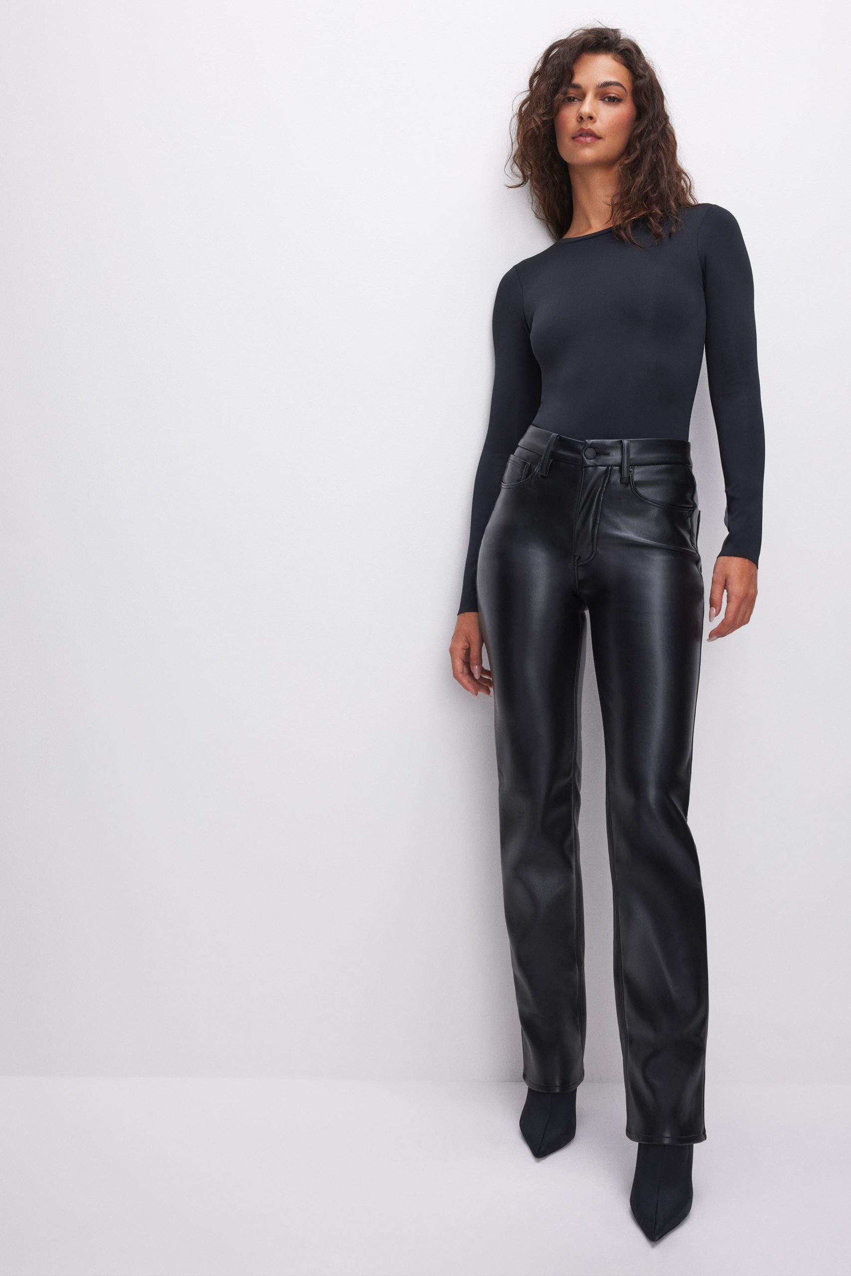 GOOD ICON FAUX LEATHER PANTS | BLACK001