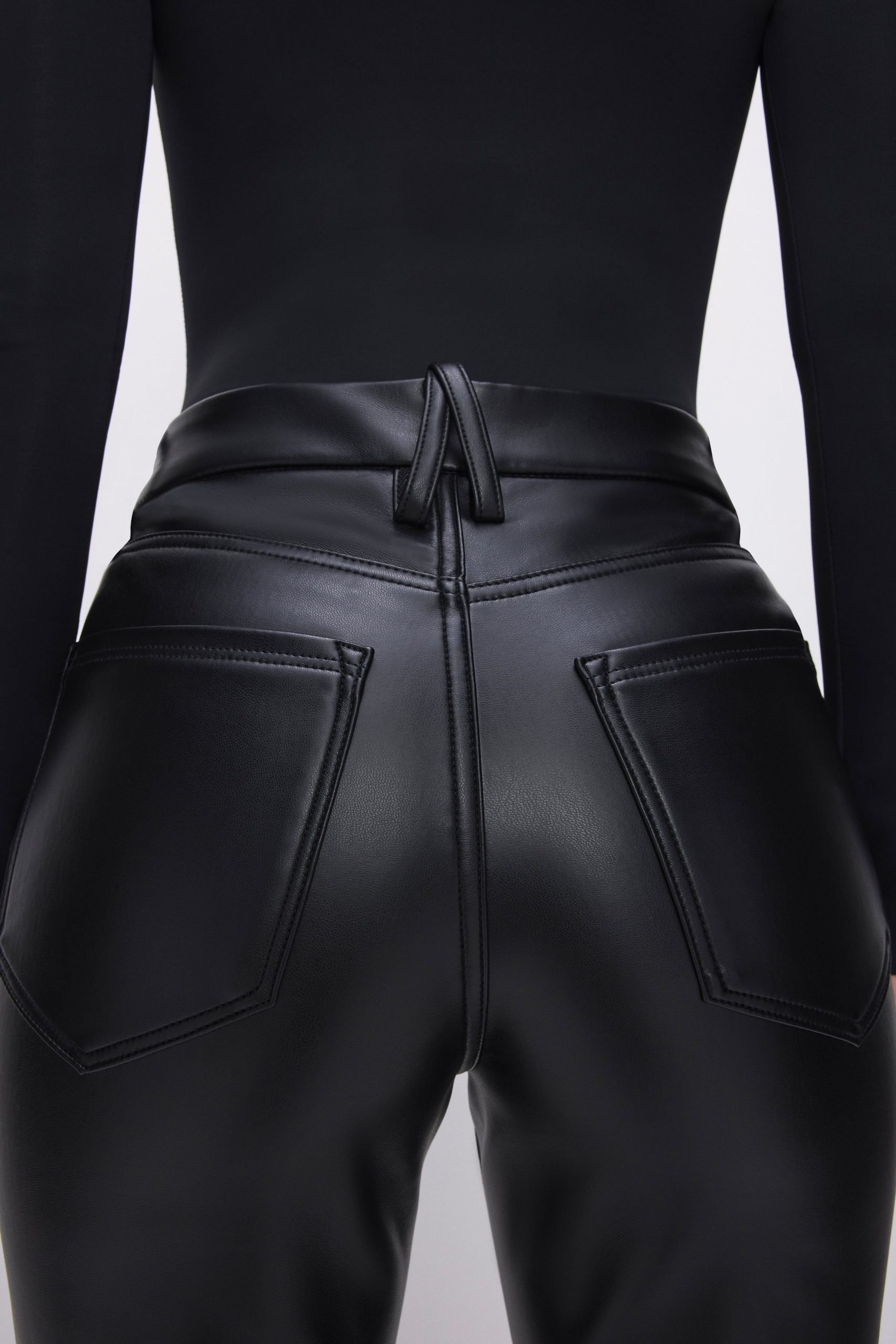 GOOD ICON FAUX LEATHER PANTS | BLACK001