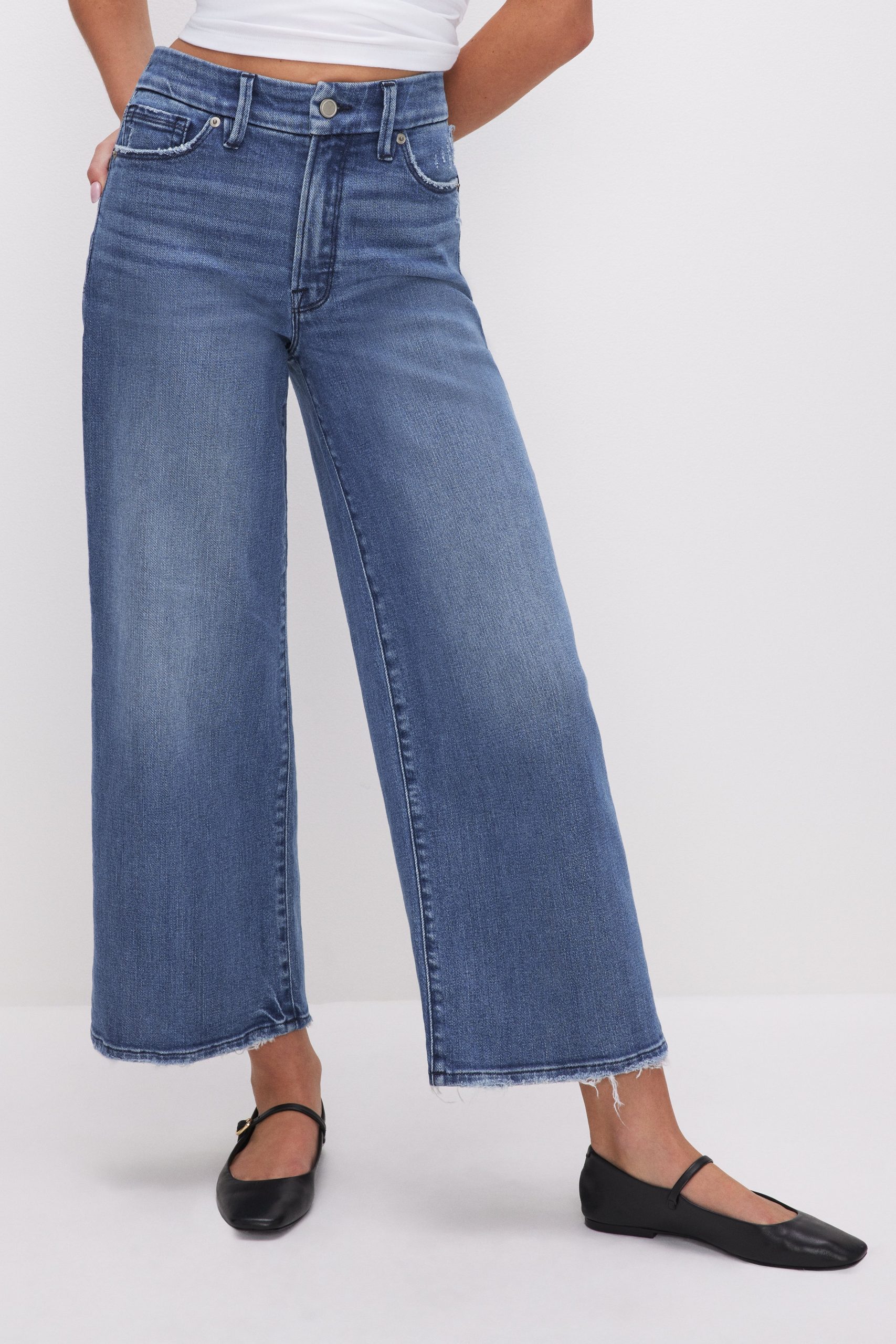 GOOD WAIST CROPPED PALAZZO JEANS | INDIGO338