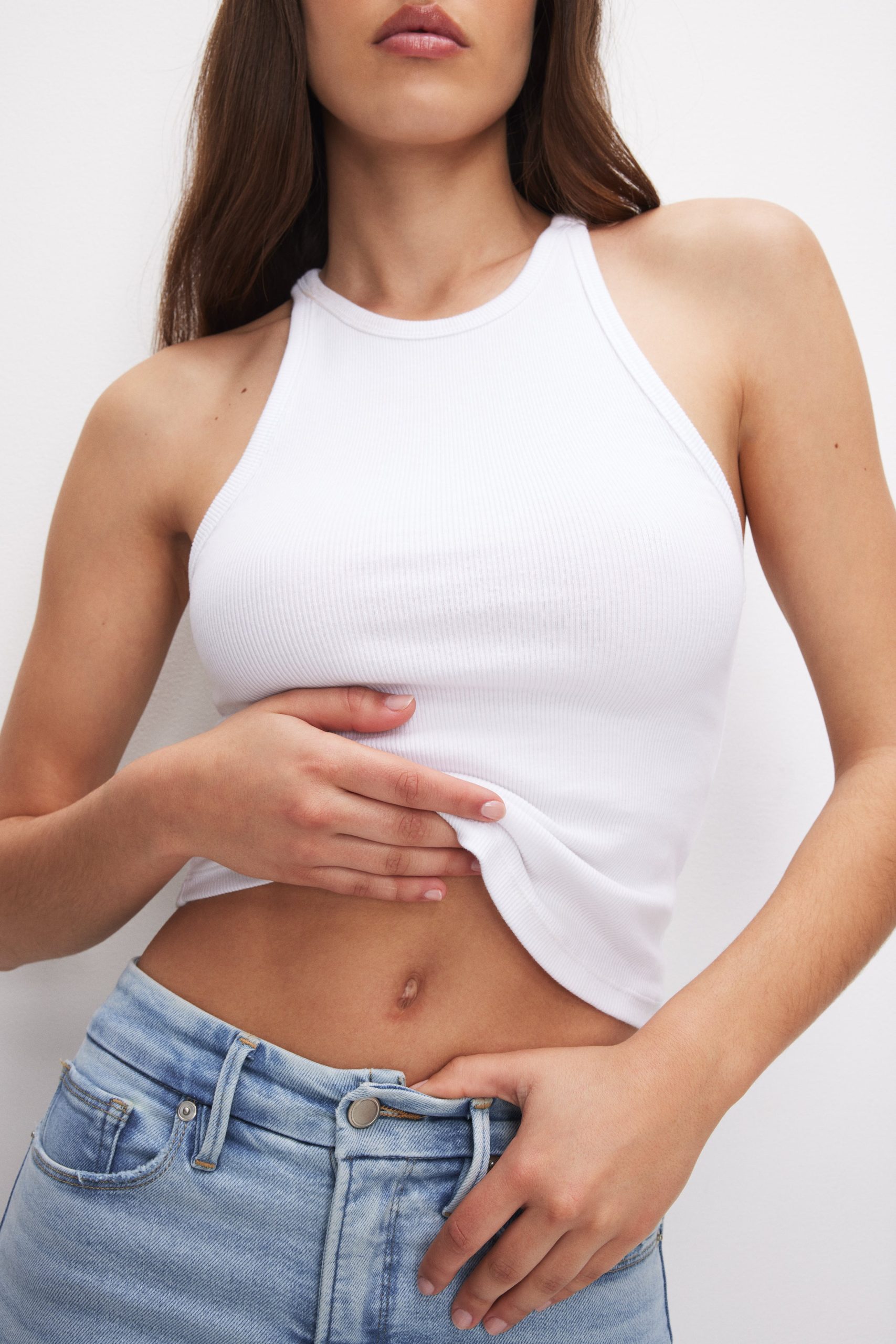 MICRO RIB CREWNECK TANK | WHITE001