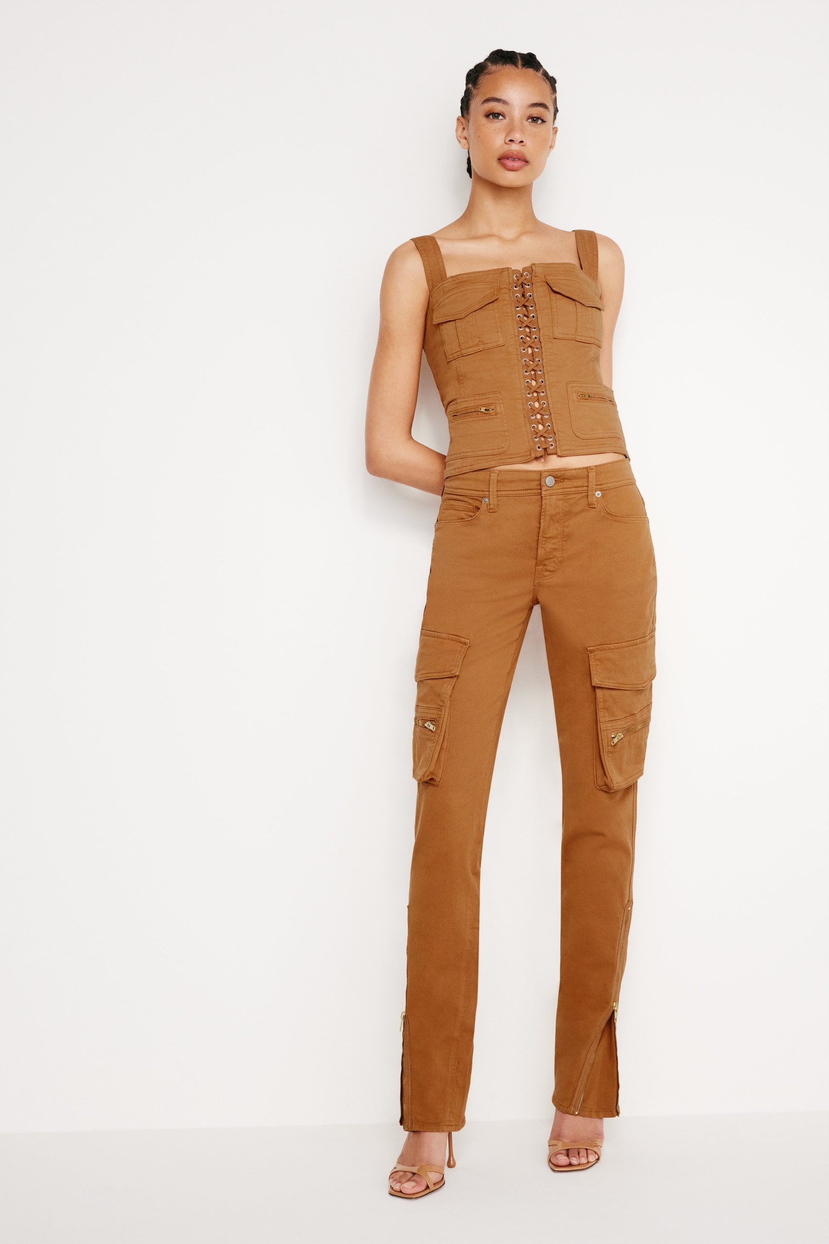 TWILL SKINNY CARGO PANTS | CANYON003