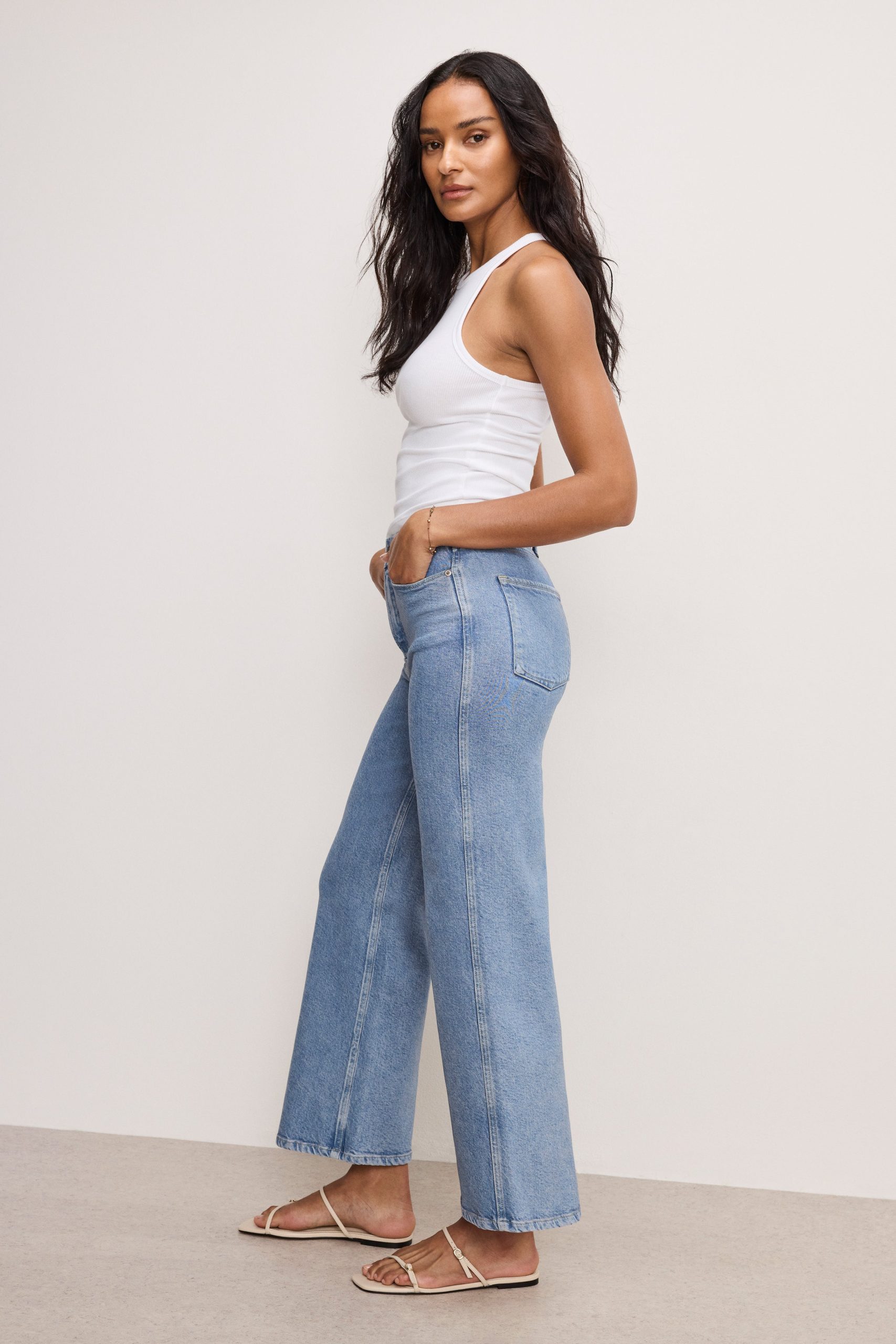 SOFT TECH GOOD SKATE WIDE CROPPED JEANS | INDIGO860