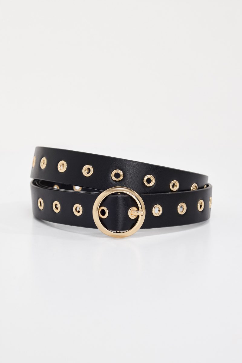 SKINNY EYELET BELT