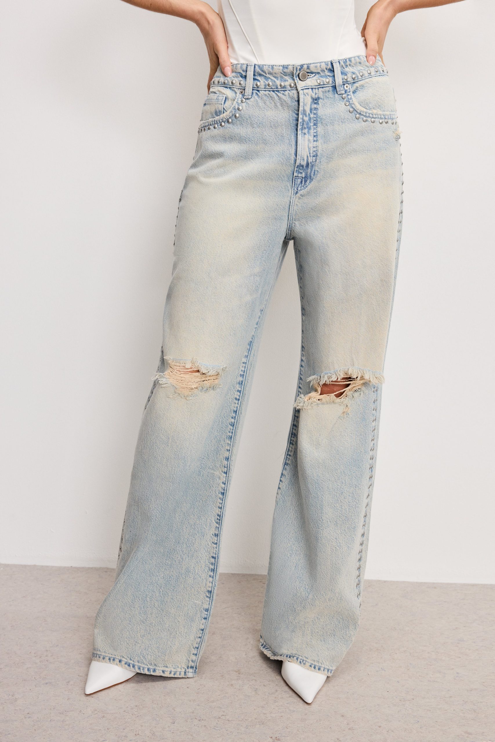 GOOD EASE STUDDED JEANS | INDIGO784 INDIGO784 / 32 Plus