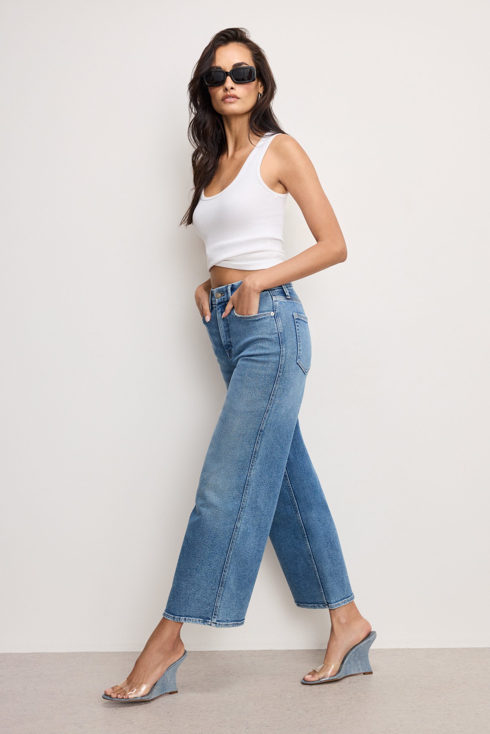GOOD SKATE WIDE CROPPED JEANS | BLUE541