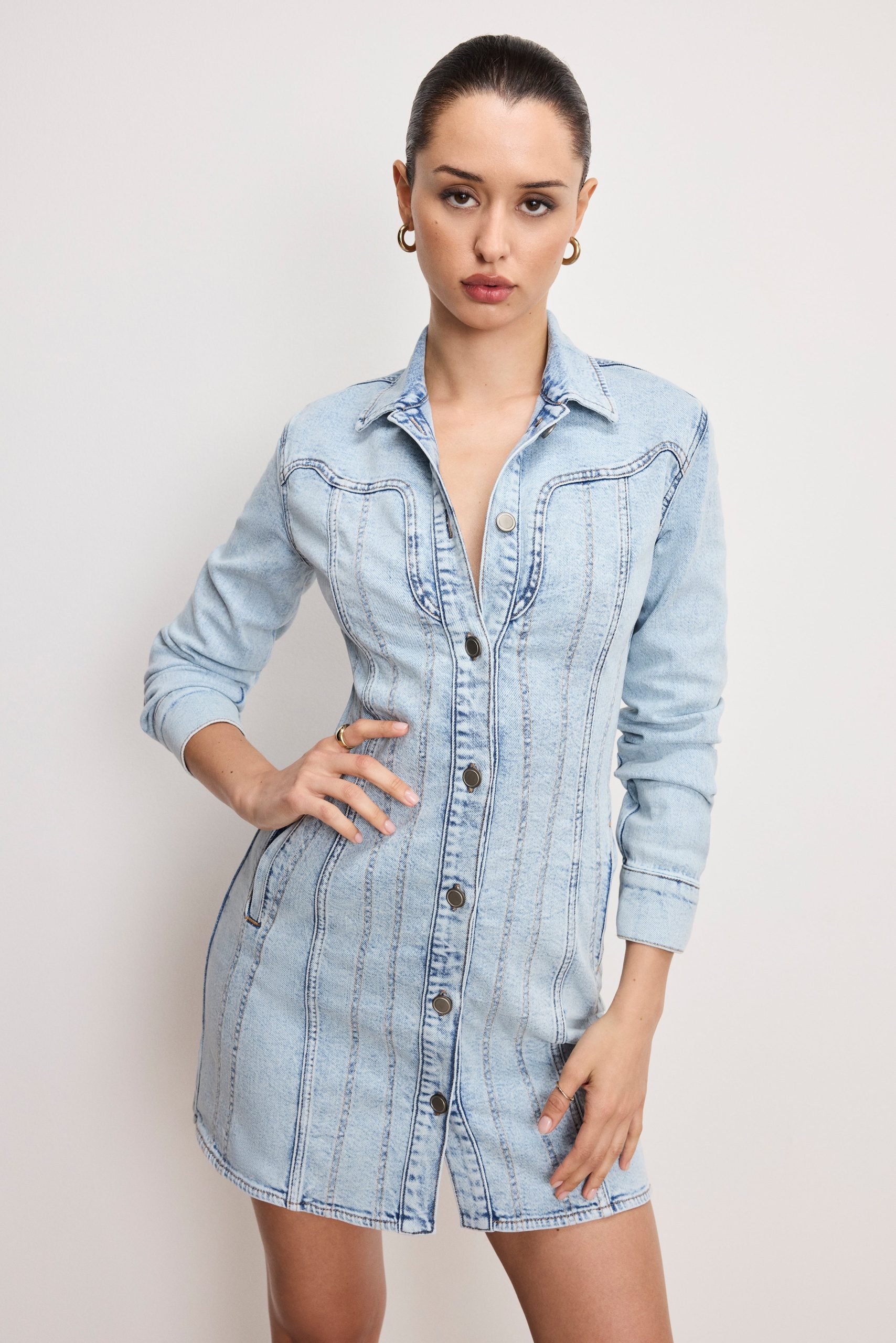 DOLLY DENIM CORSET DRESS | INDIGO1022