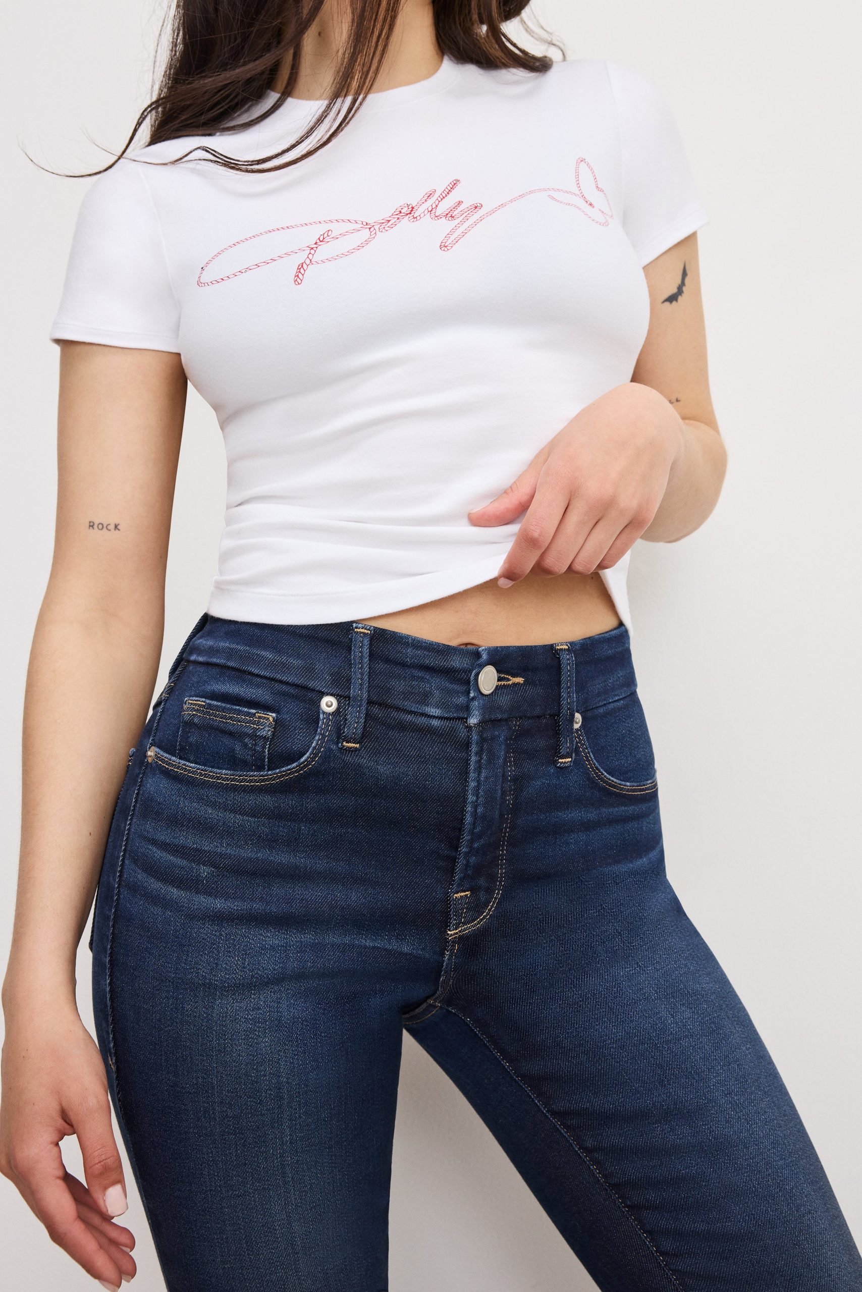 DOLLY JOLEANS PETITE FLARE JEANS | INDIGO1020