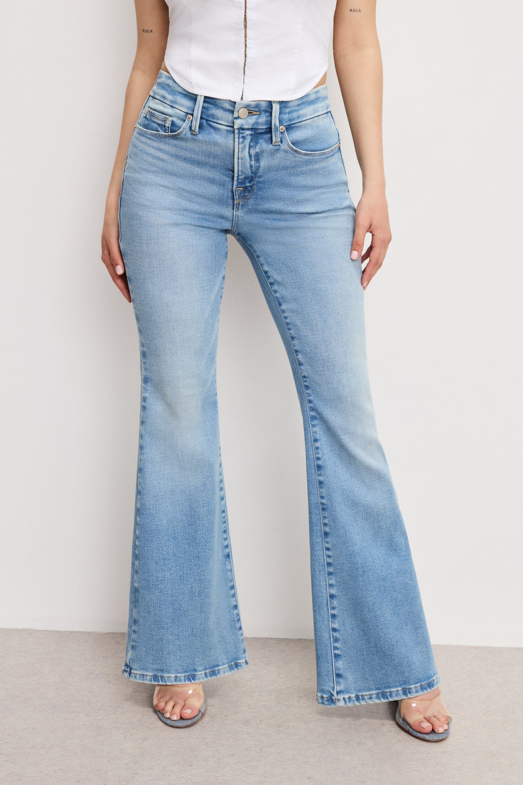 DOLLY JOLEANS PETITE FLARE JEANS | INDIGO1019