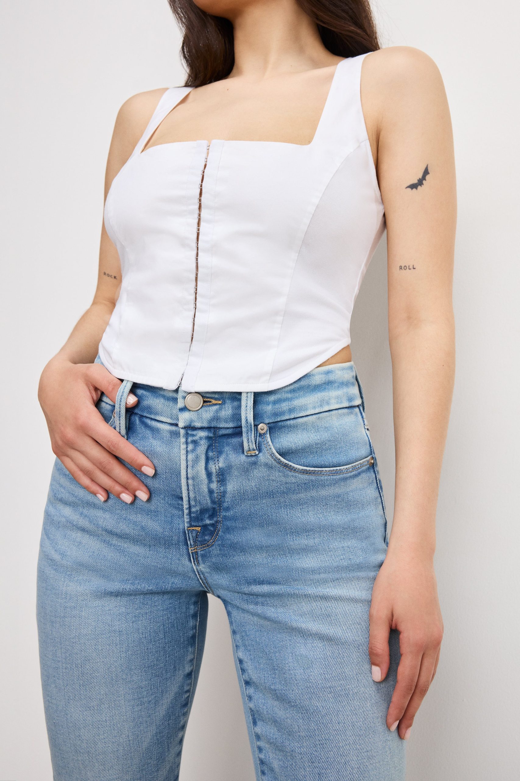 DOLLY JOLEANS PETITE FLARE JEANS | INDIGO1019