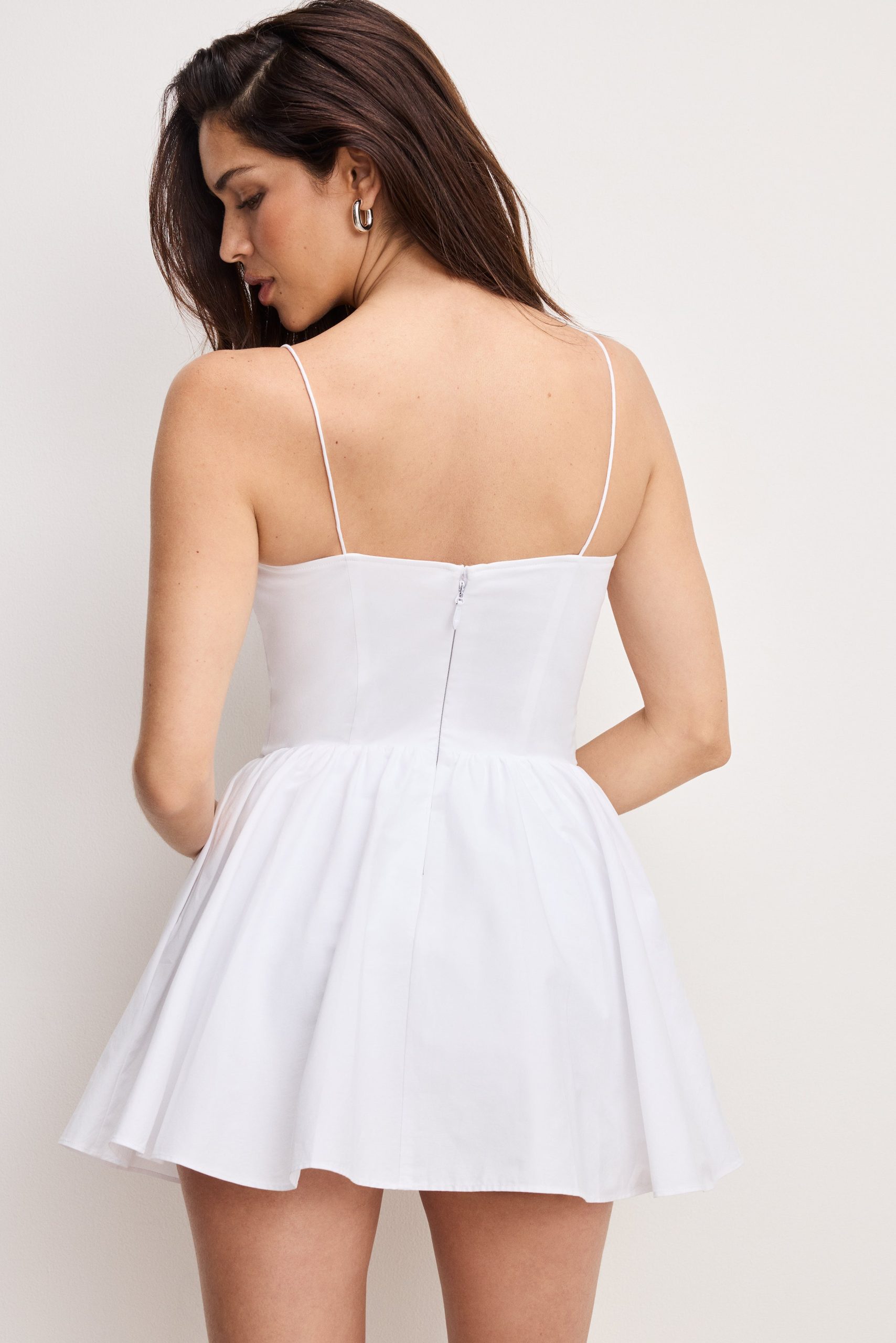 POPLIN MINI DRESS | WHITE001