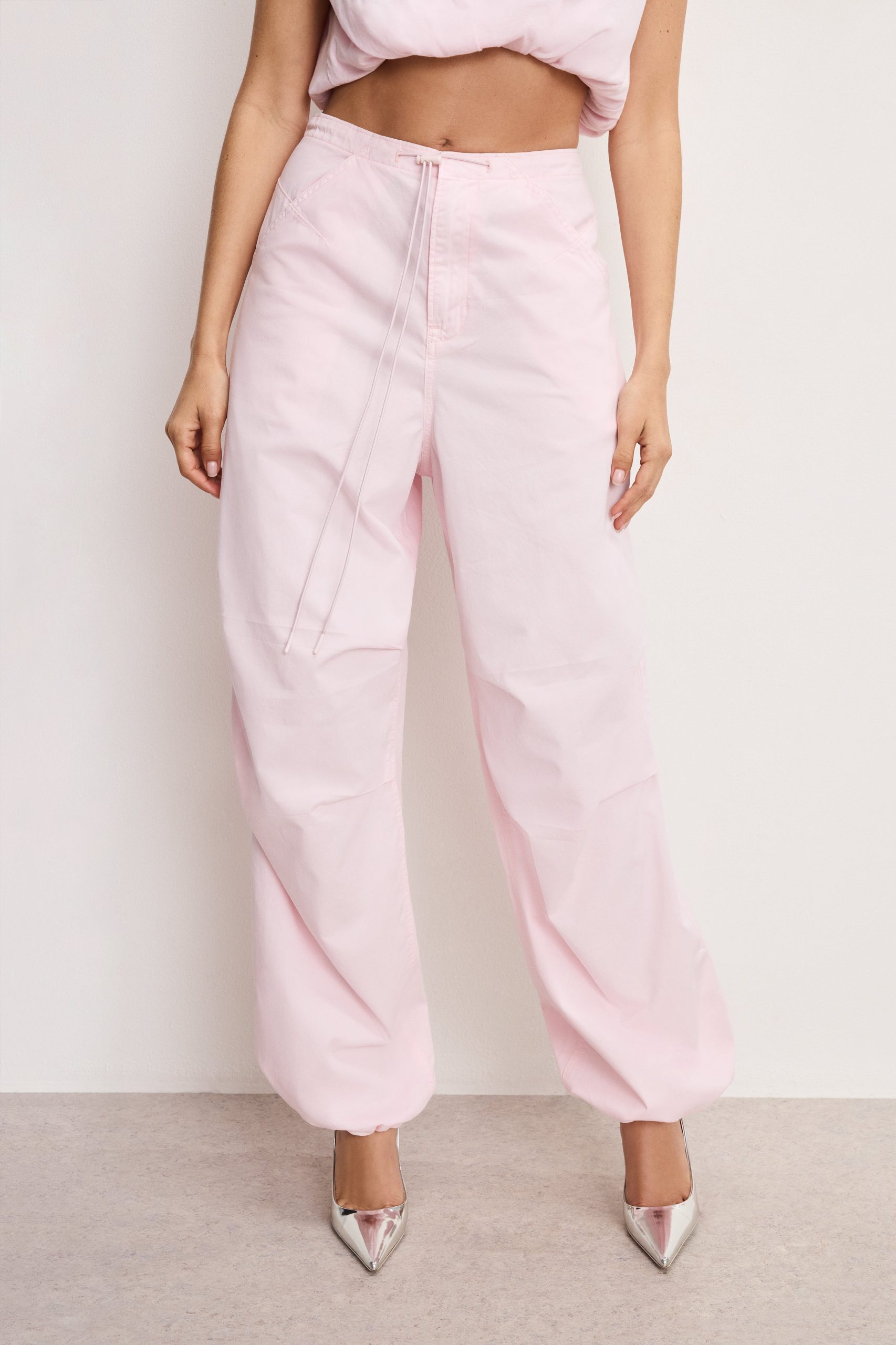 TWILL PARACHUTE PANTS | BUBBLEGUM005 BUBBLEGUM005 / 32 Plus
