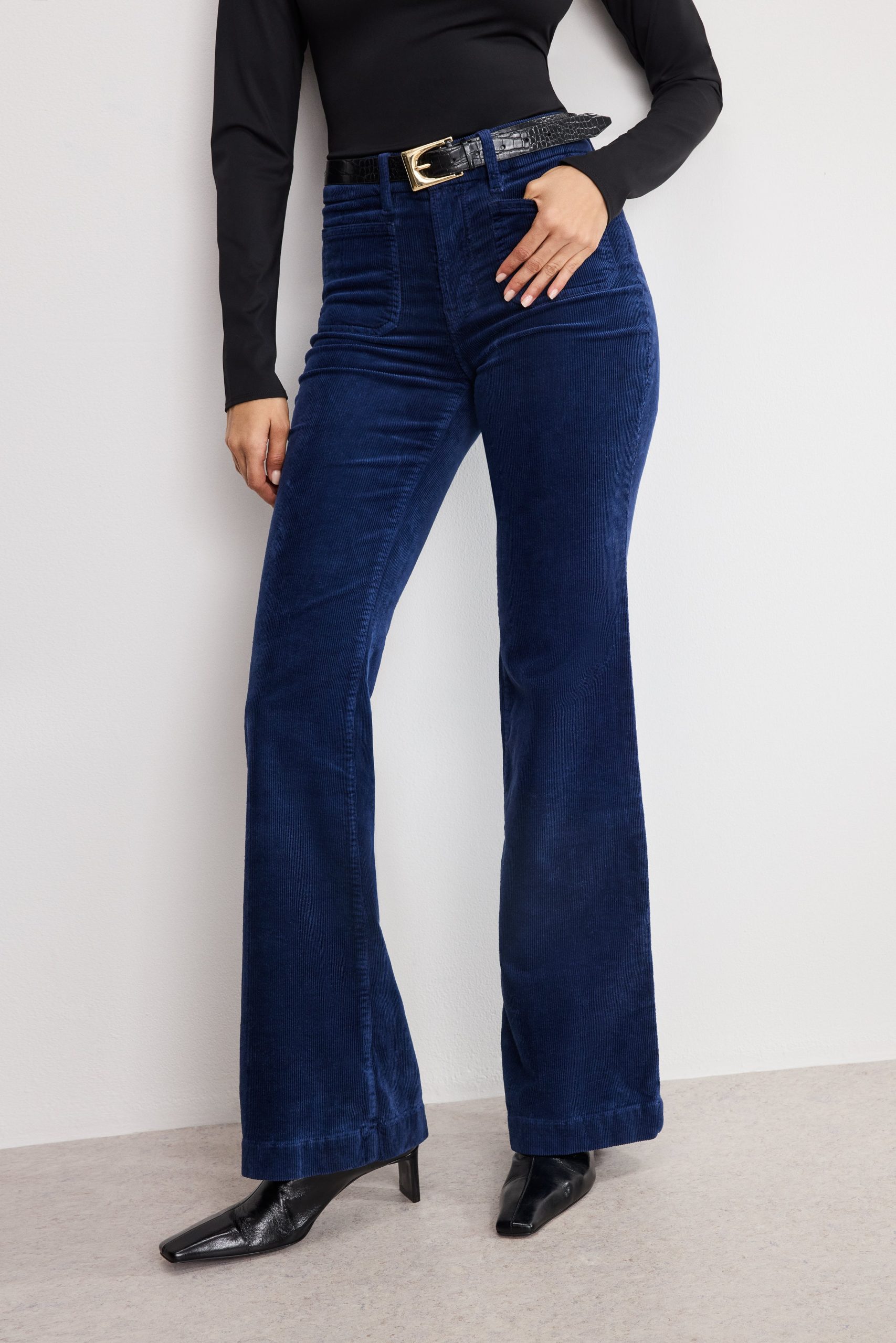 GOOD LEGS FLARE CORDUROY PANTS | MIDNIGHT002