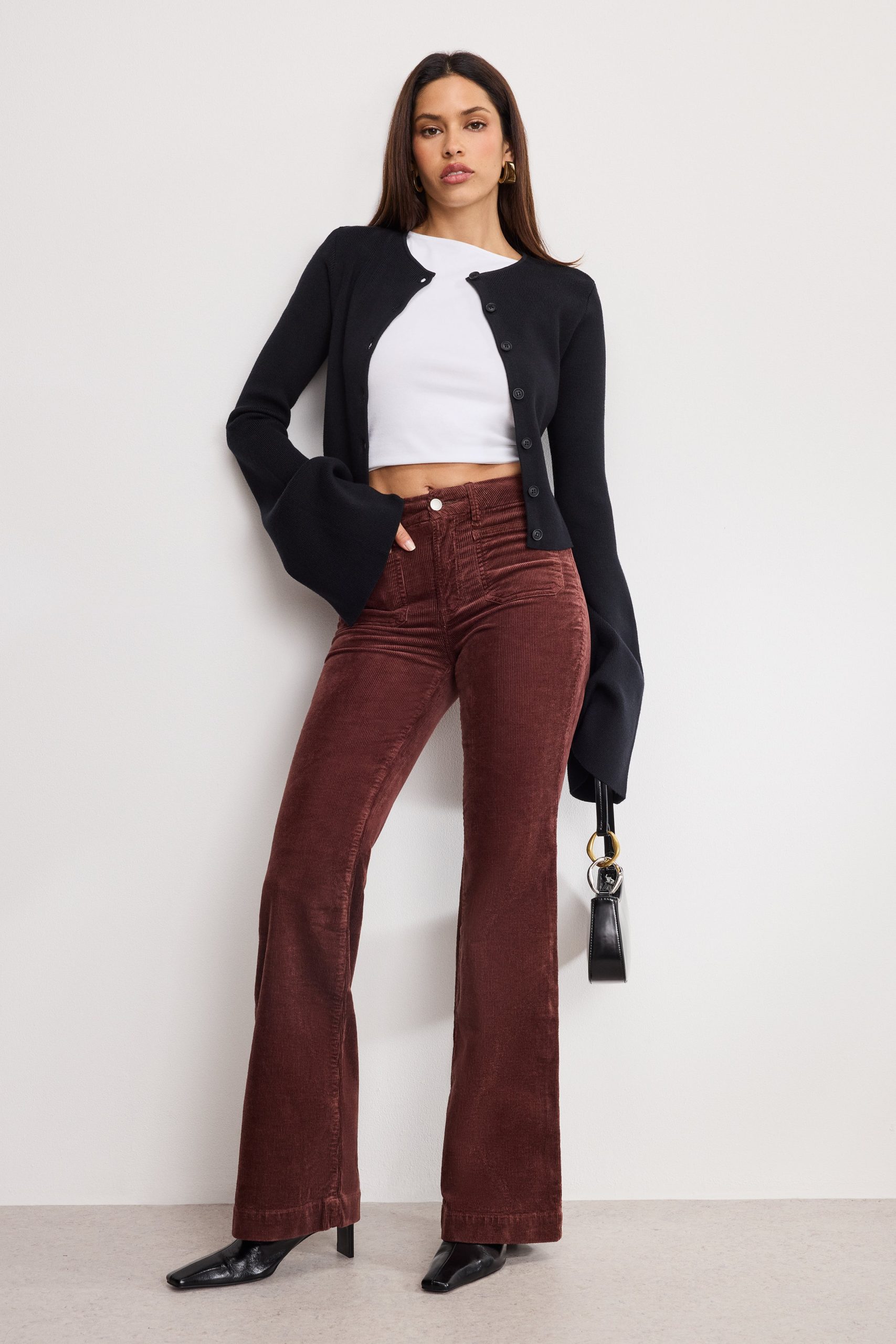 GOOD LEGS FLARE CORDUROY PANTS | WALNUT004 WALNUT004 / 32 Plus