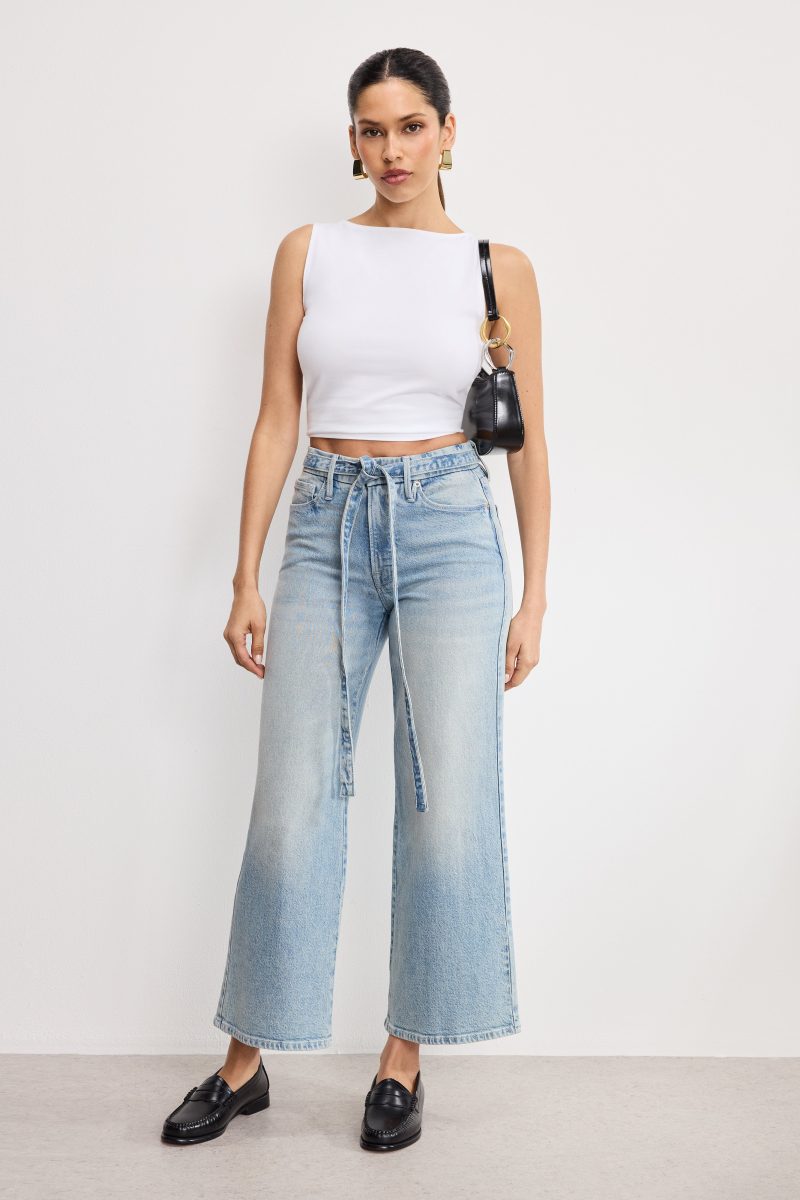 GOOD WAIST PALAZZO CROPPED JEANS