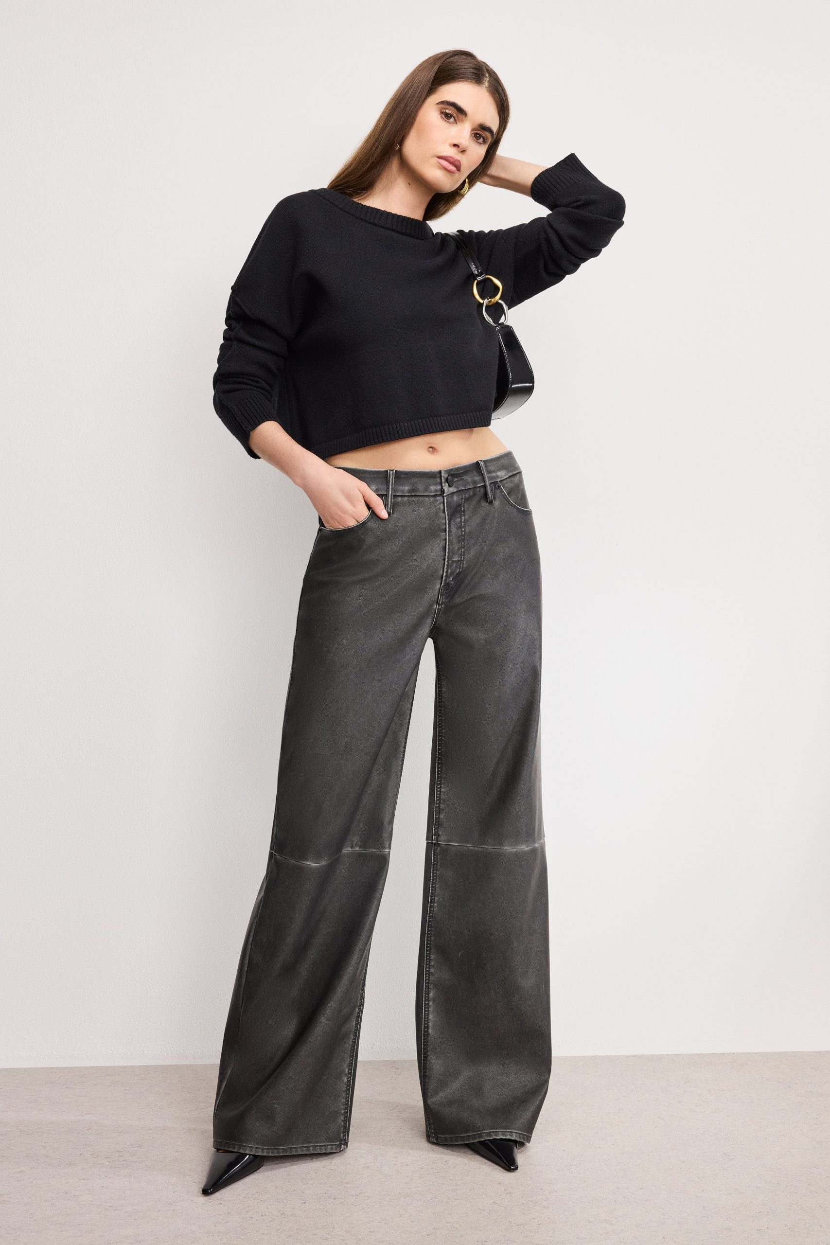 COZY KNIT CREW NECK | BLACK BLACK001 / 5XL