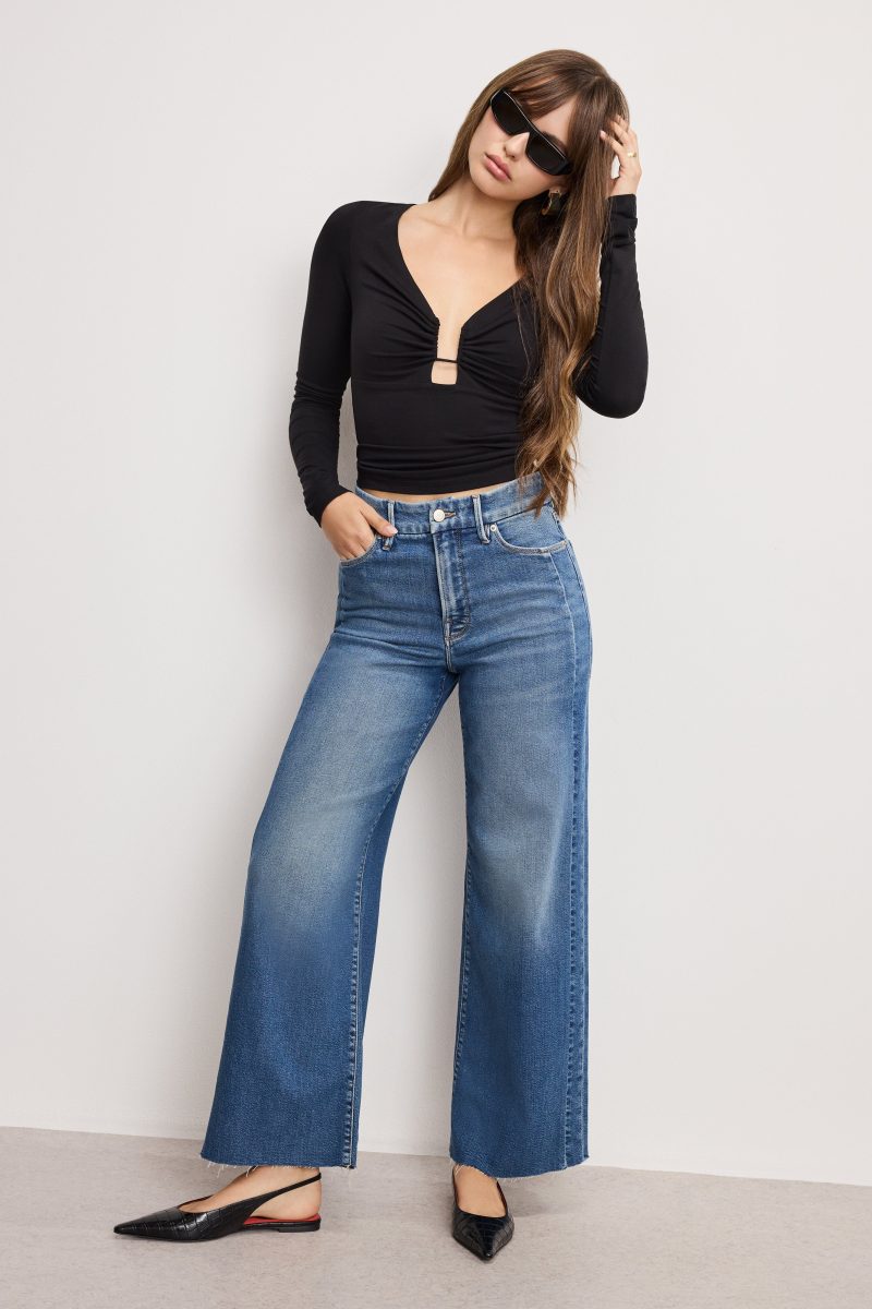 GOOD SKATE CROPPED WIDE JEANS