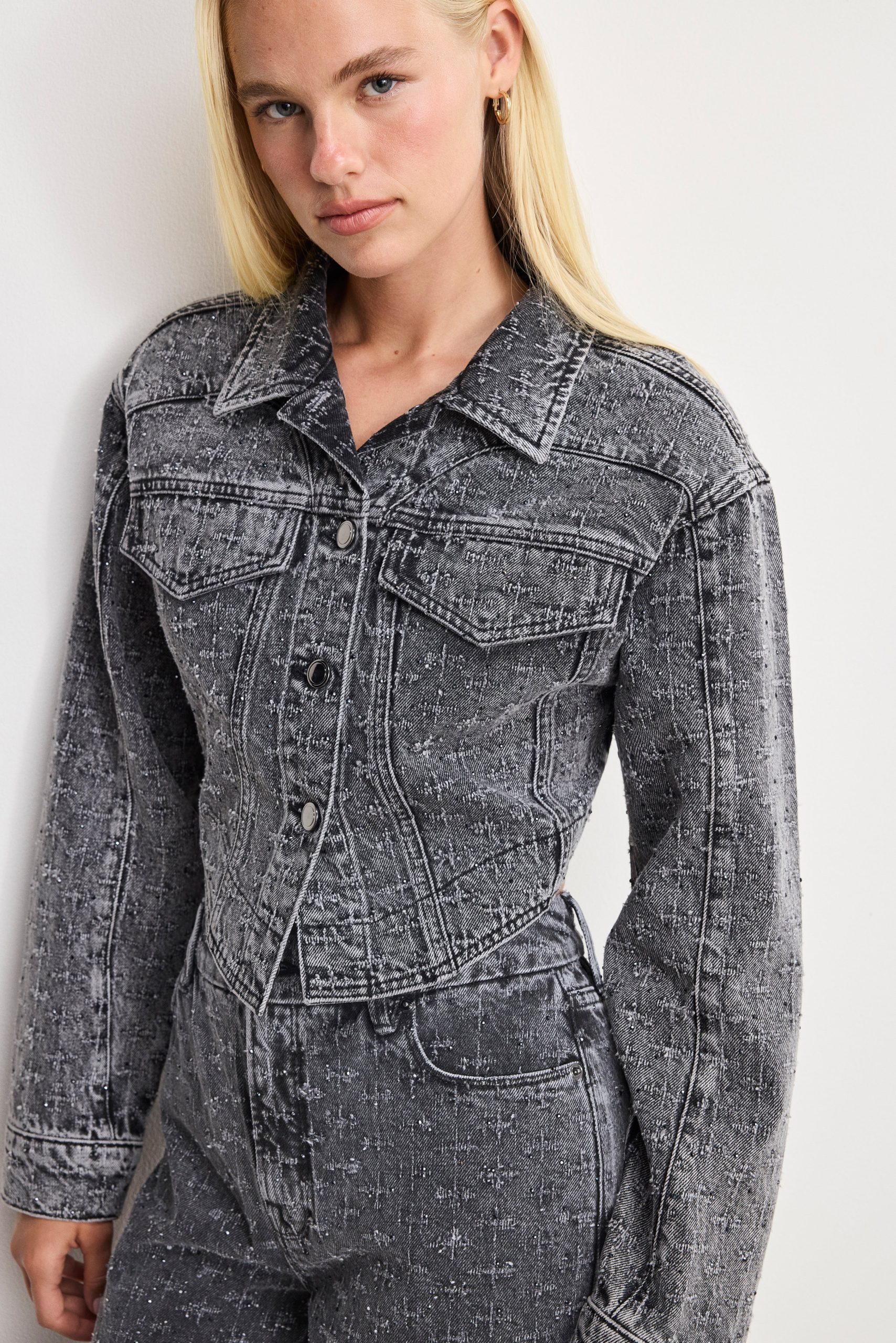 DOLLY CRYSTAL DENIM JACKET | BLACK415 BLACK415 / 5XL