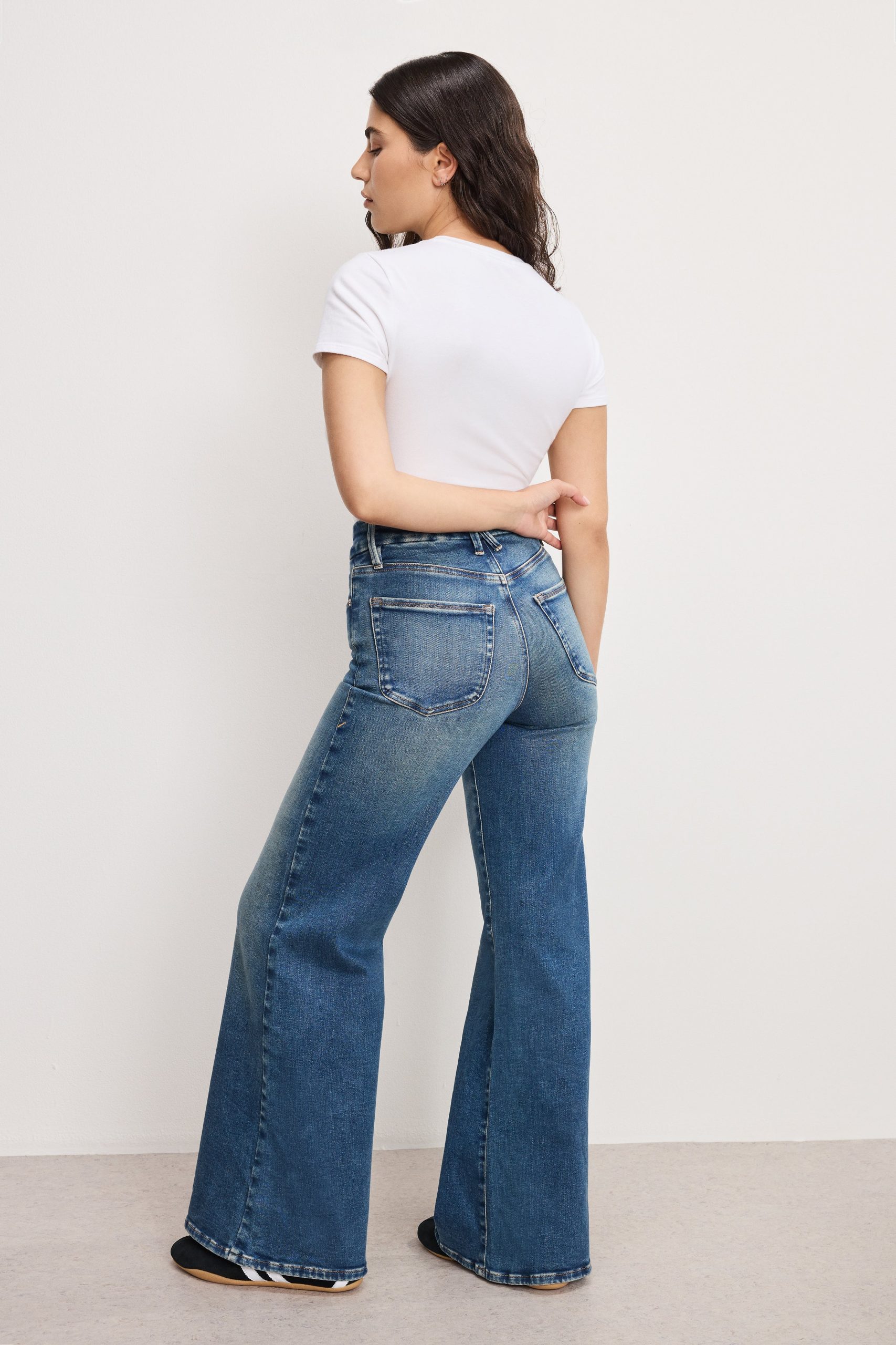 SOFT TECH GOOD PETITE PALAZZO JEANS | INDIGO986