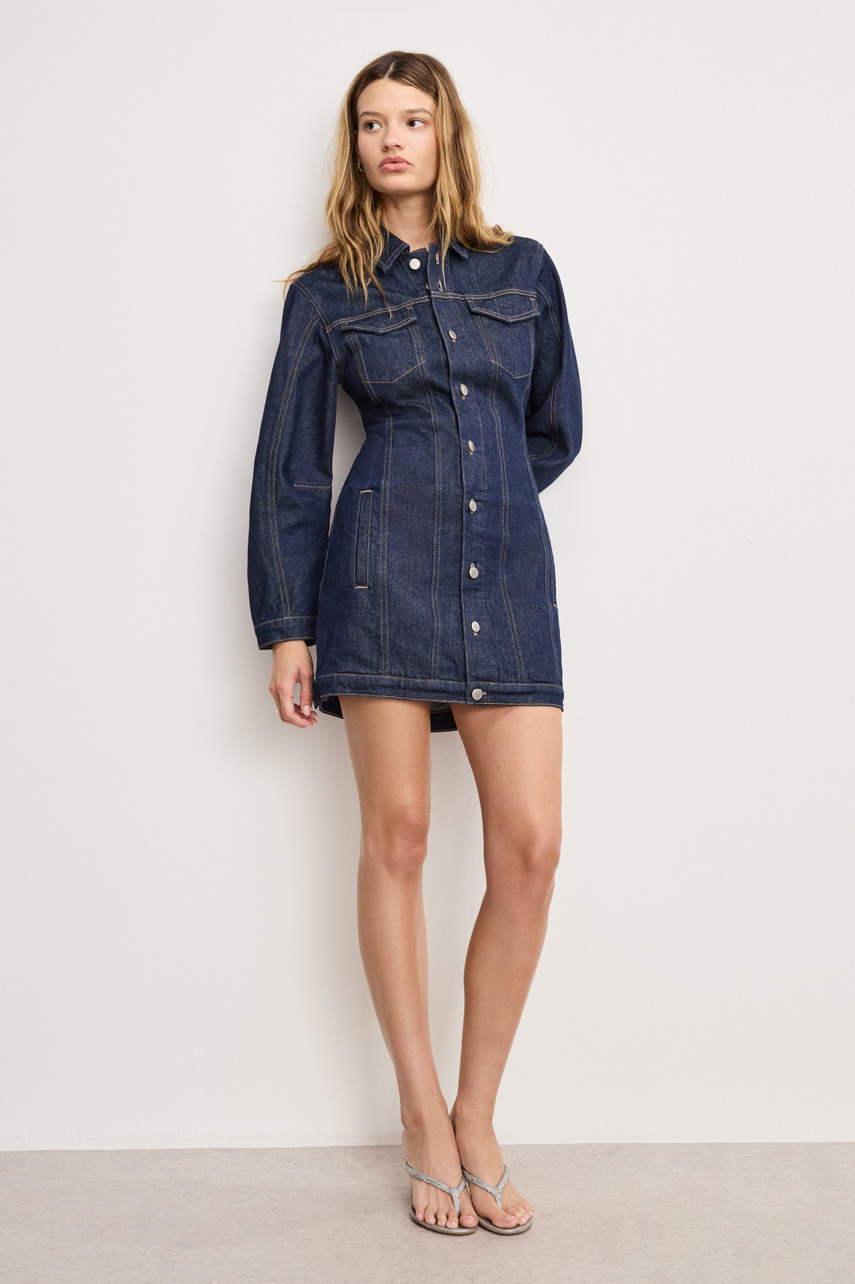 BARREL LONG SLEEVE MINI DRESS | INDIGO982 INDIGO982 / 5XL