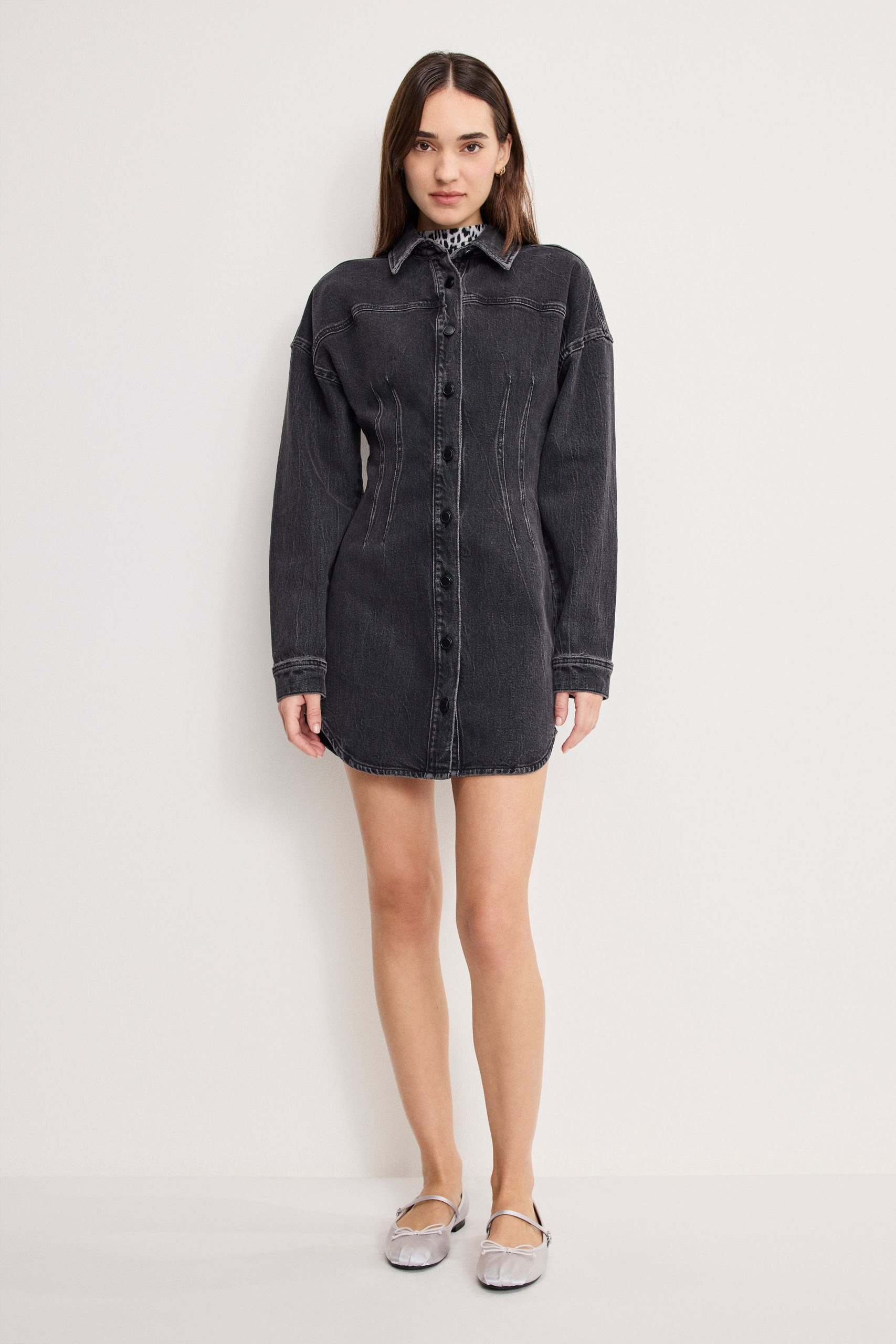 SHAPED DENIM DRESS | K418