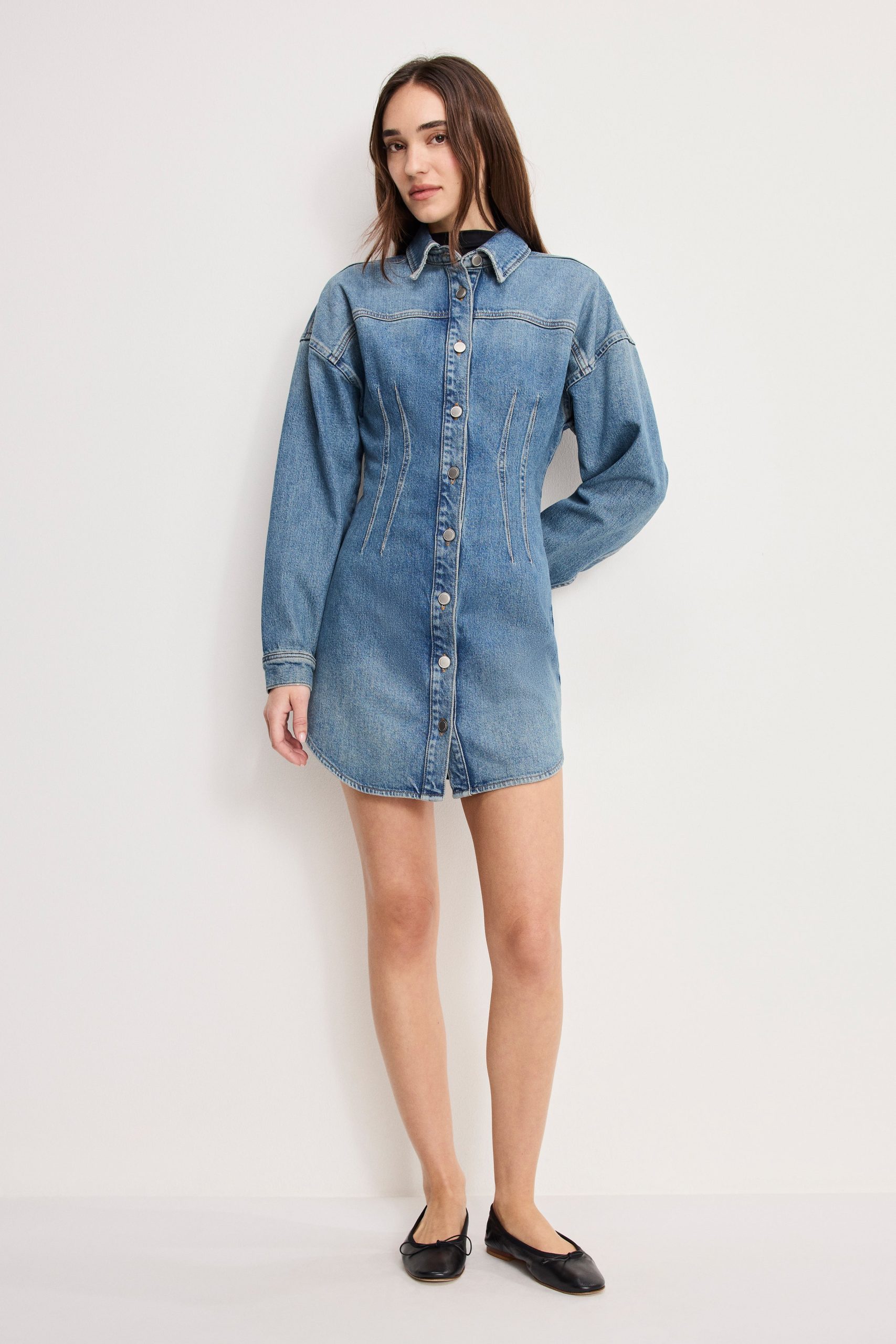 SHAPED DENIM DRESS | INDIGO1100 INDIGO1100 / 5XL