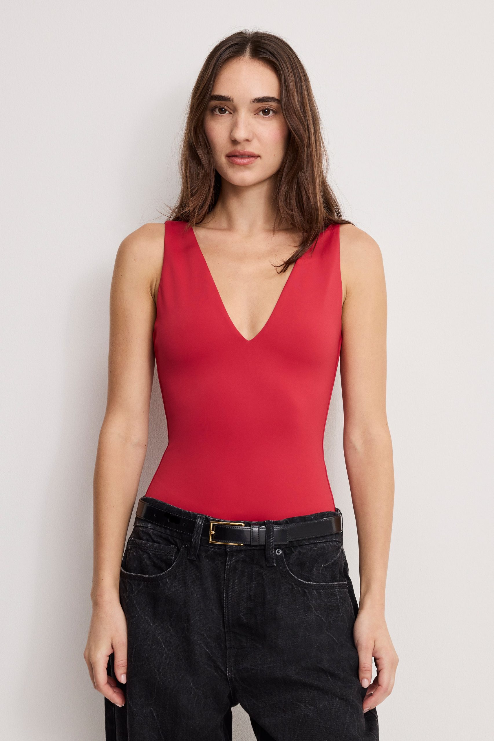 SCULPTING DEEP V BODYSUIT | RUBY RUBY / 5XL