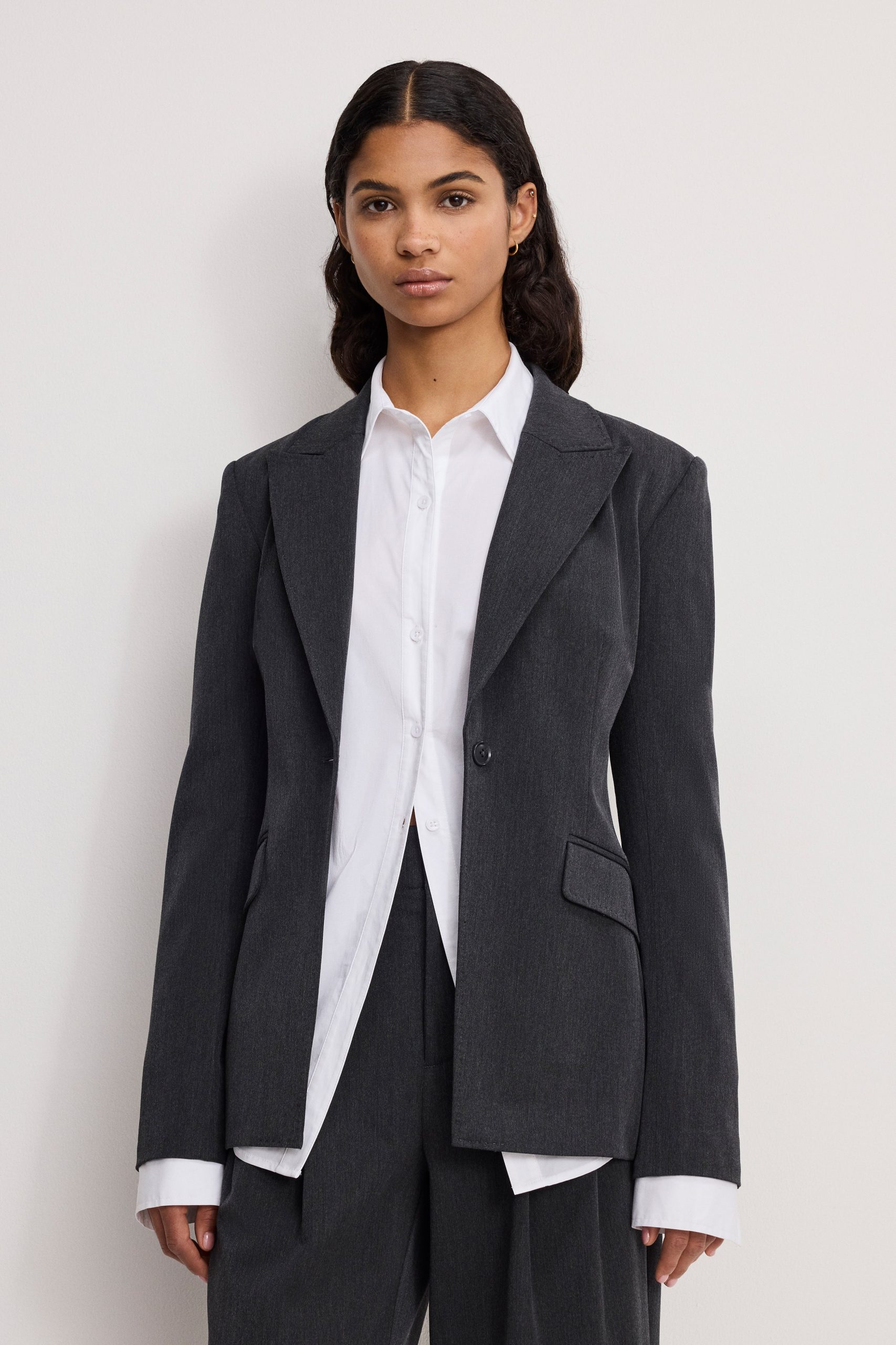 ESSENTIAL SUITING SCULPTED BLAZER | DARK HEATHER GRAY DARK HEATHER GRAY / 5XL