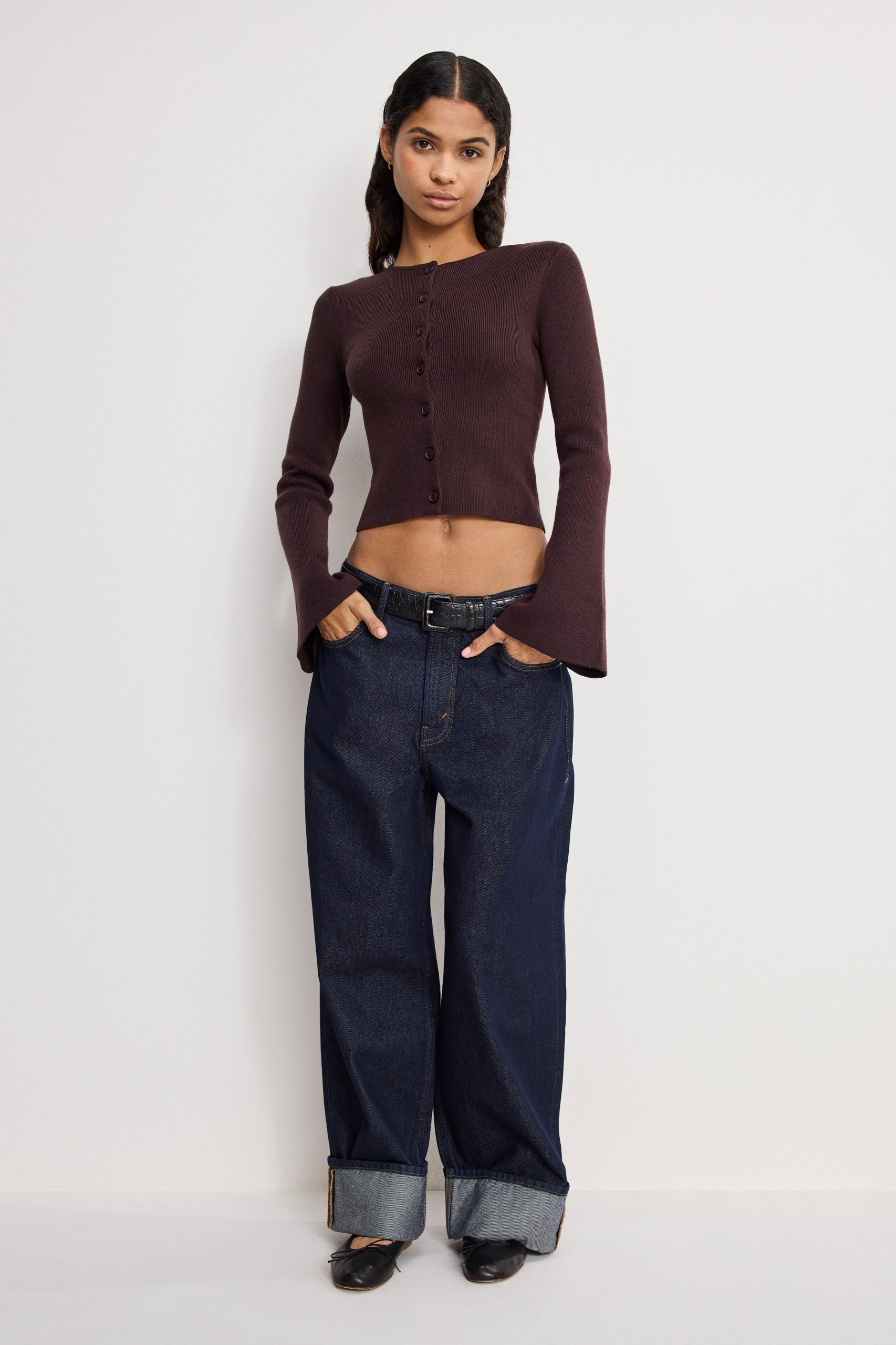 BELL SLEEVE KNIT CARDIGAN | BARK003 BARK003 / 5XL