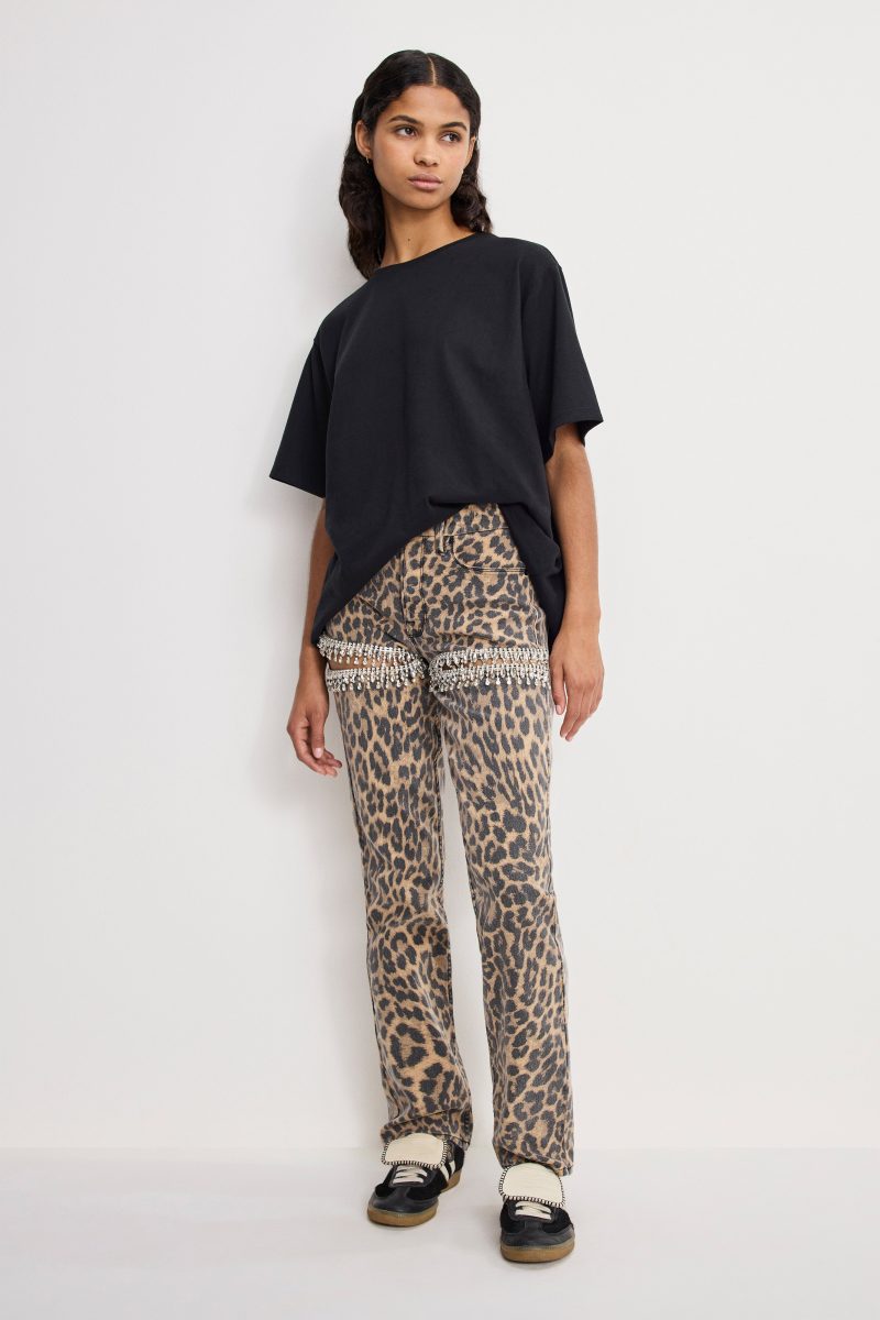 LEOPARD GOOD ICON STRAIGHT DIAMOND JEANS