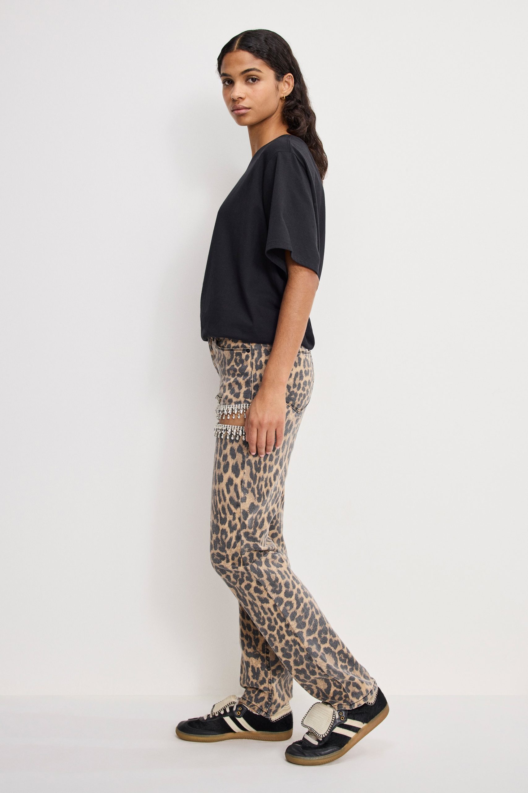 LEOPARD GOOD ICON STRAIGHT DIAMOND JEANS | LUCKY LEOPARD001