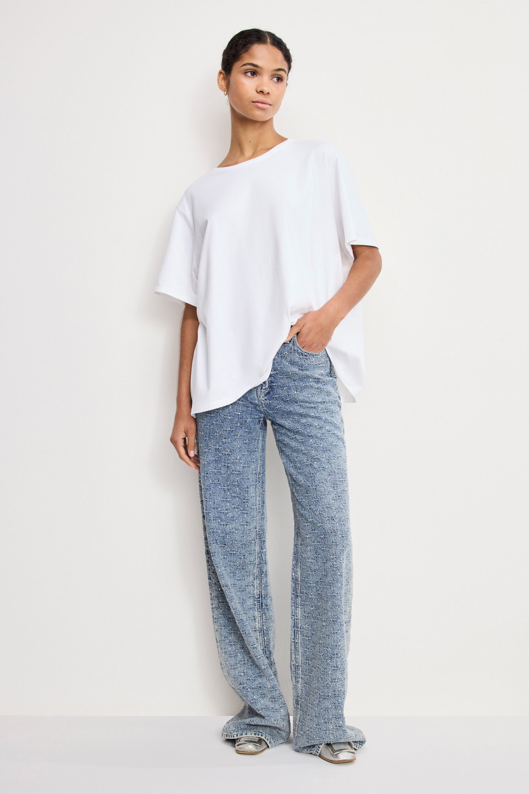 GOOD SKATE WIDE CRYSTAL JEANS | INDIGO1070 INDIGO1070 / 32 Plus