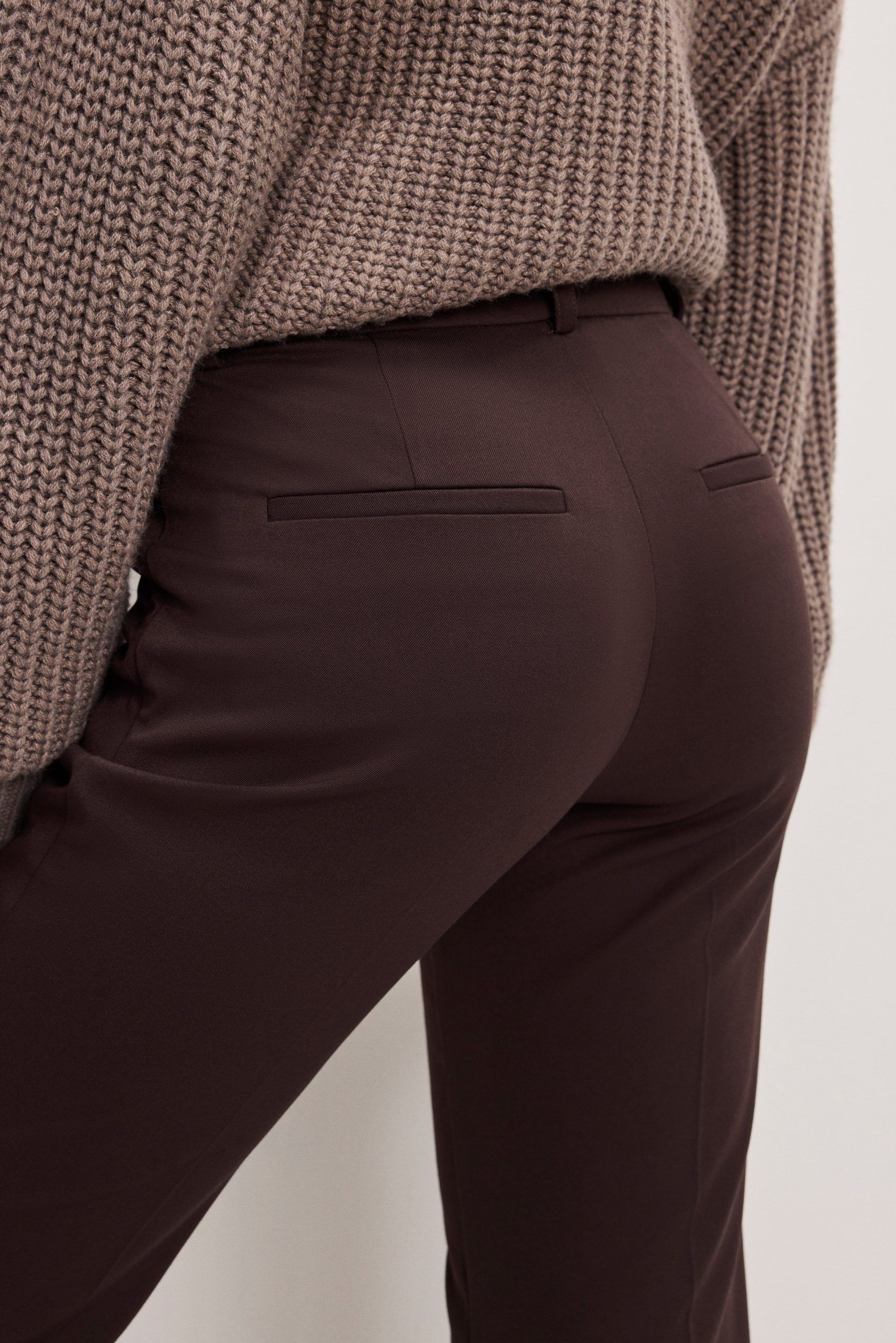 ESSENTIAL SUITING FLARE TROUSERS | DARK CHOCOLATE