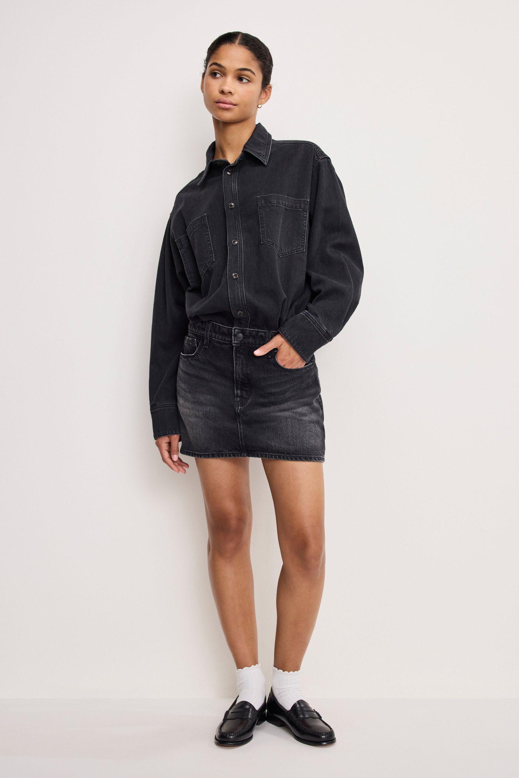 DENIM SHIRT DRESS | BLACK389 BLACK389 / 5XL