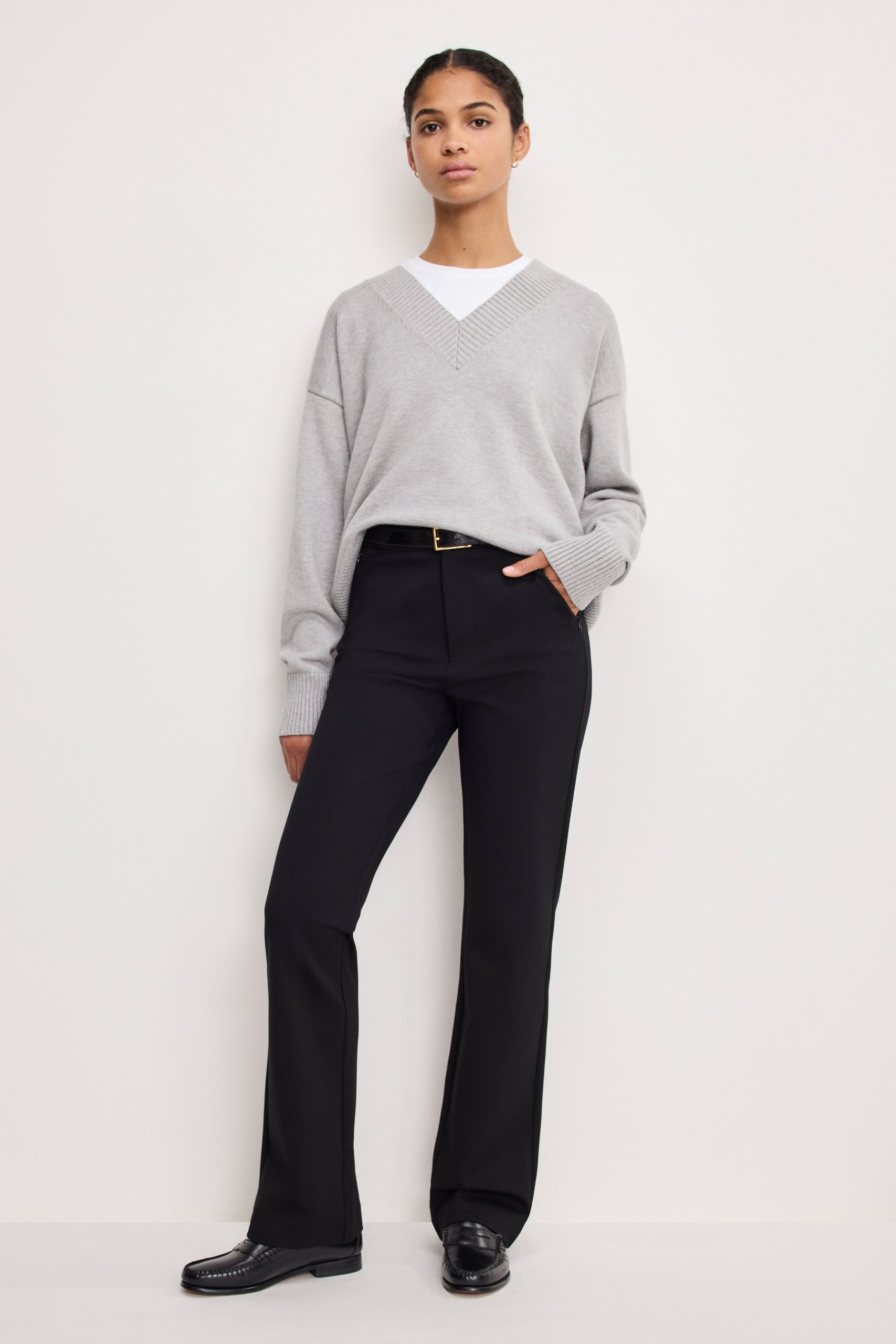 SOFT STRETCH PONTE STRAIGHT TROUSERS | BLACK001 BLACK001 / 32 Plus