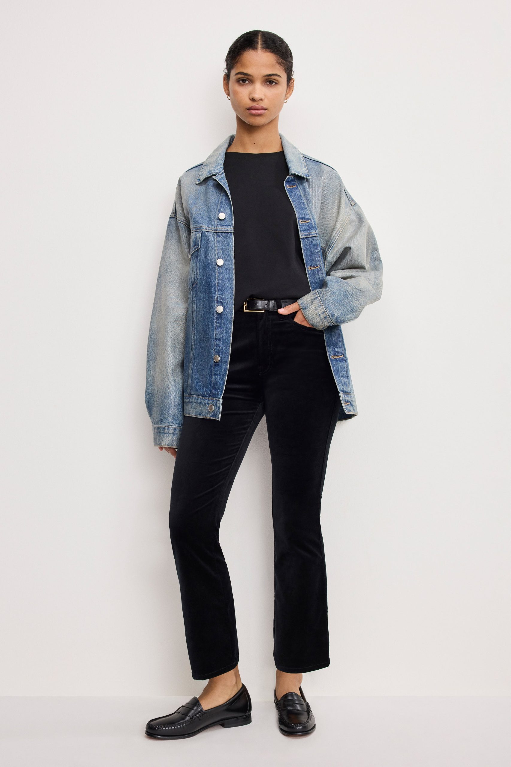 VELVET GOOD HIGH RISE KICK FLARE PANTS | BLACK001 BLACK001 / 32 Plus