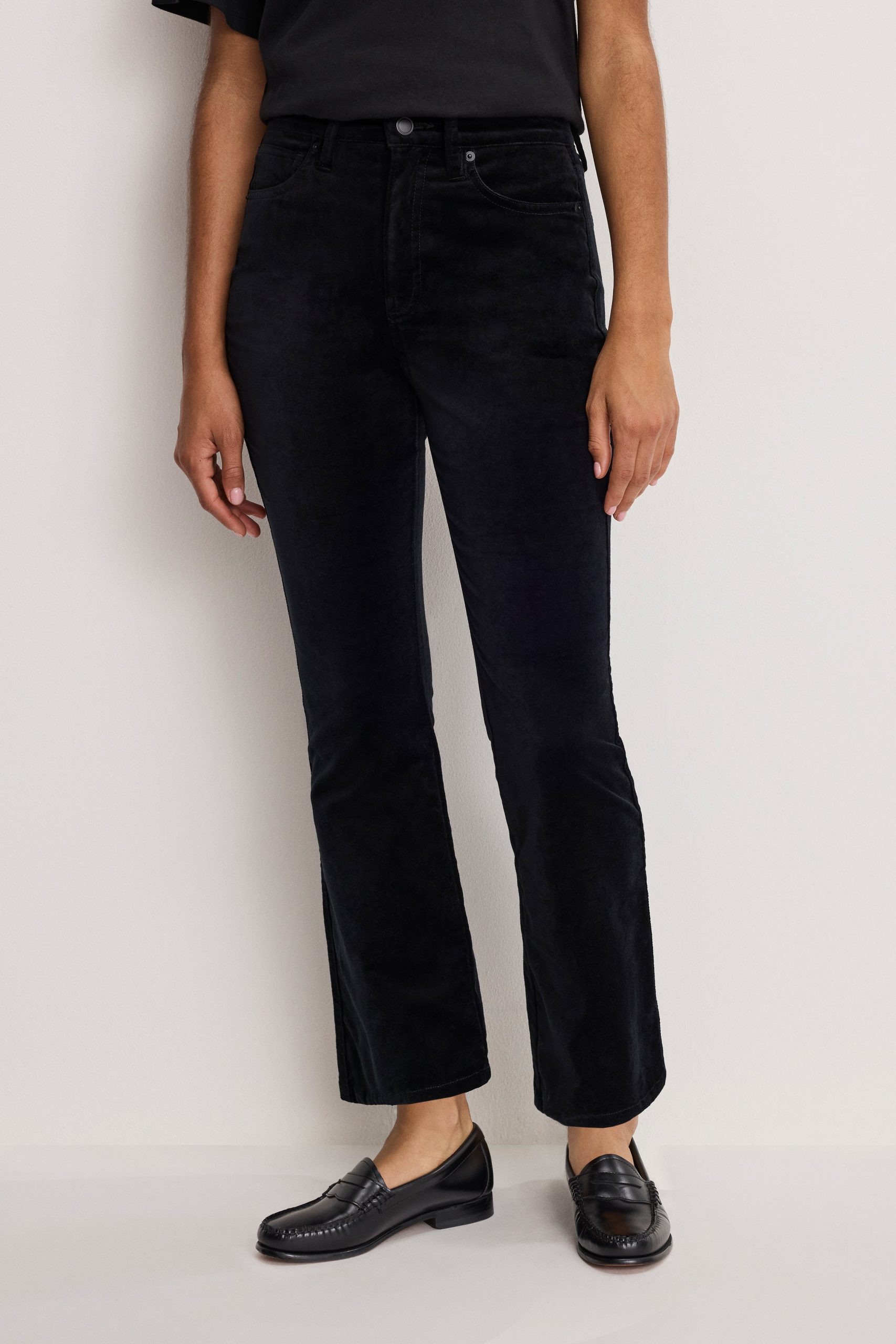 VELVET GOOD HIGH RISE KICK FLARE PANTS | BLACK001