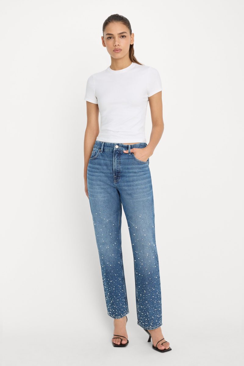 GOOD ICON STRAIGHT ANKLE PEARL JEANS
