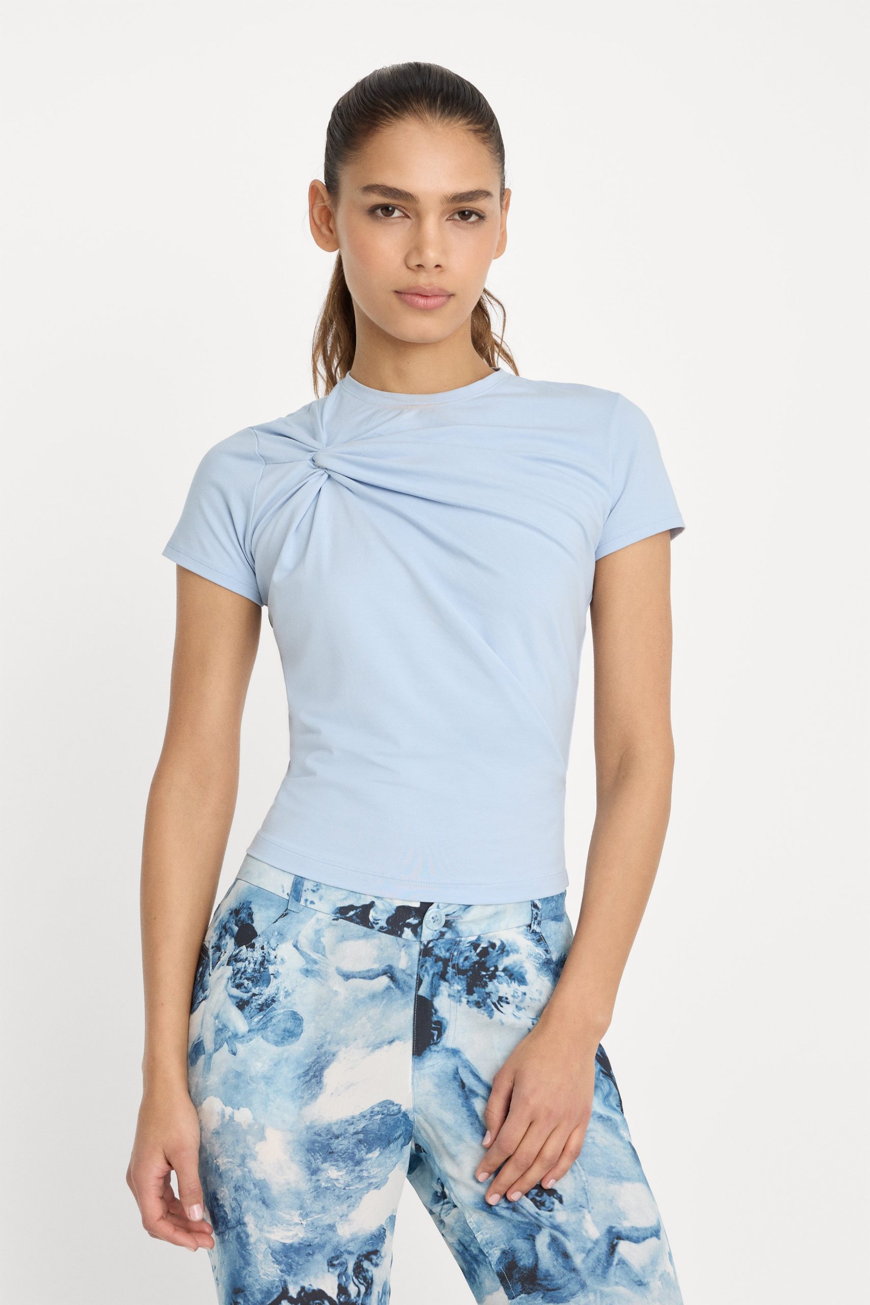 SUPER STRETCH TWIST TEE | SKY SKY / 5XL
